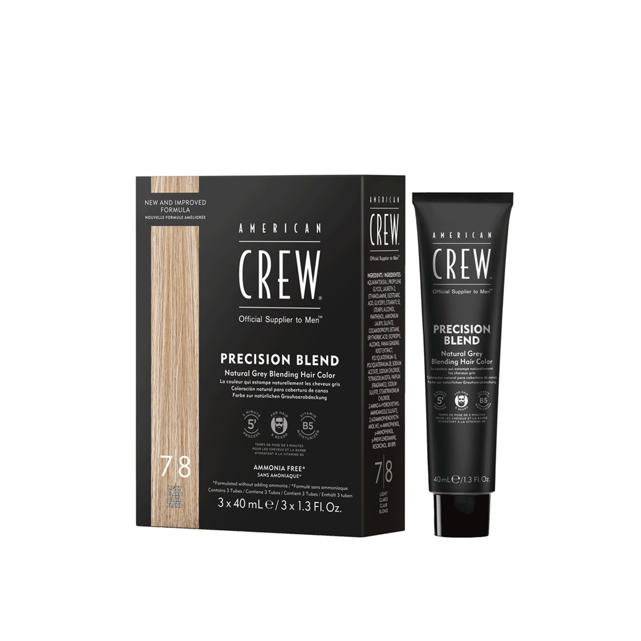 American Crew Precision Blend Hair Color 7/8 Light 3x40ml
