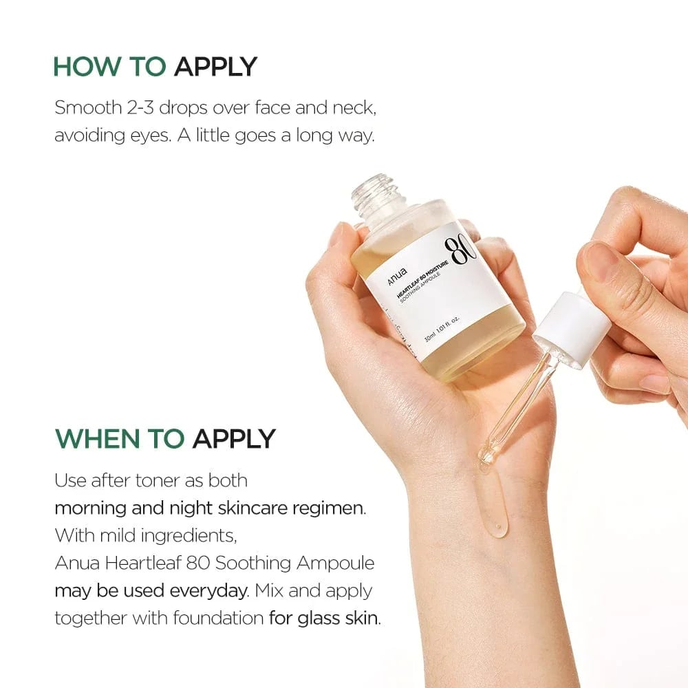Anua Heartleaf 80% Moisture Soothing Ampoule 30ml