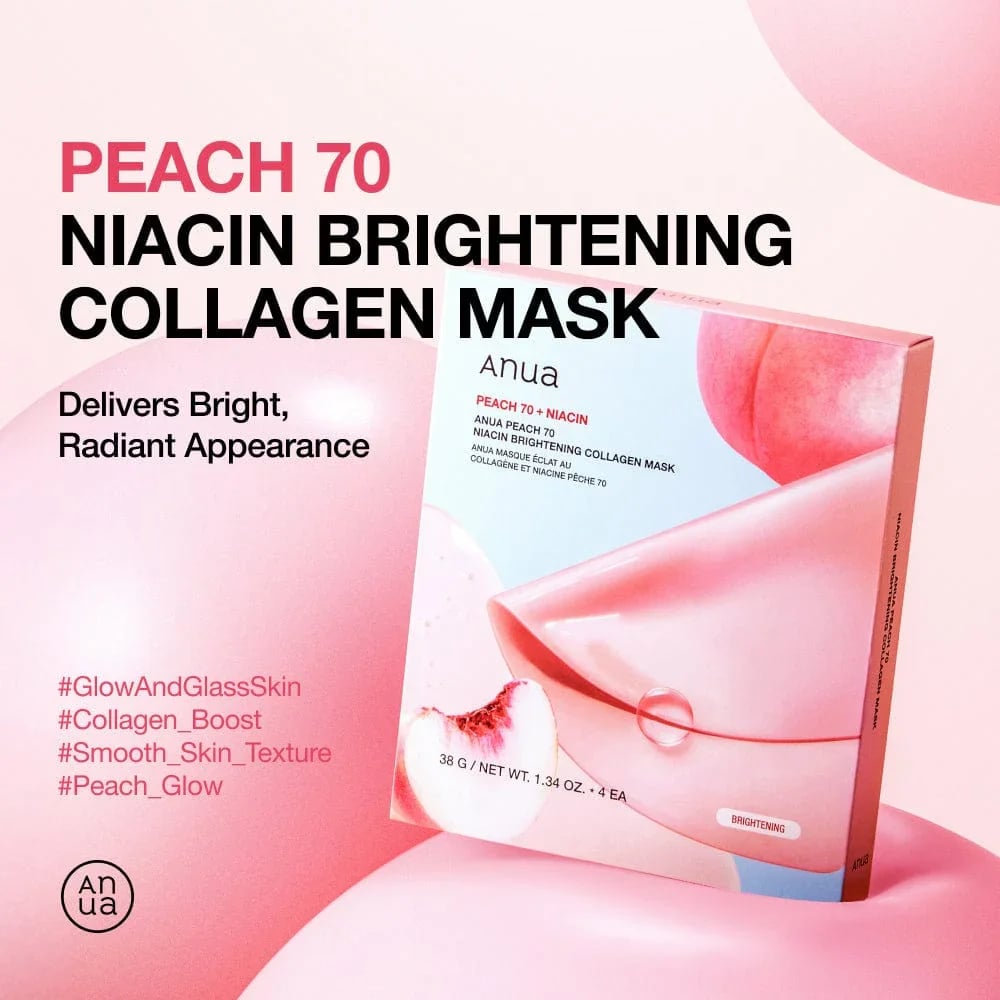 Anua Peach 70 Niacin Brightening Collagen Mask x4