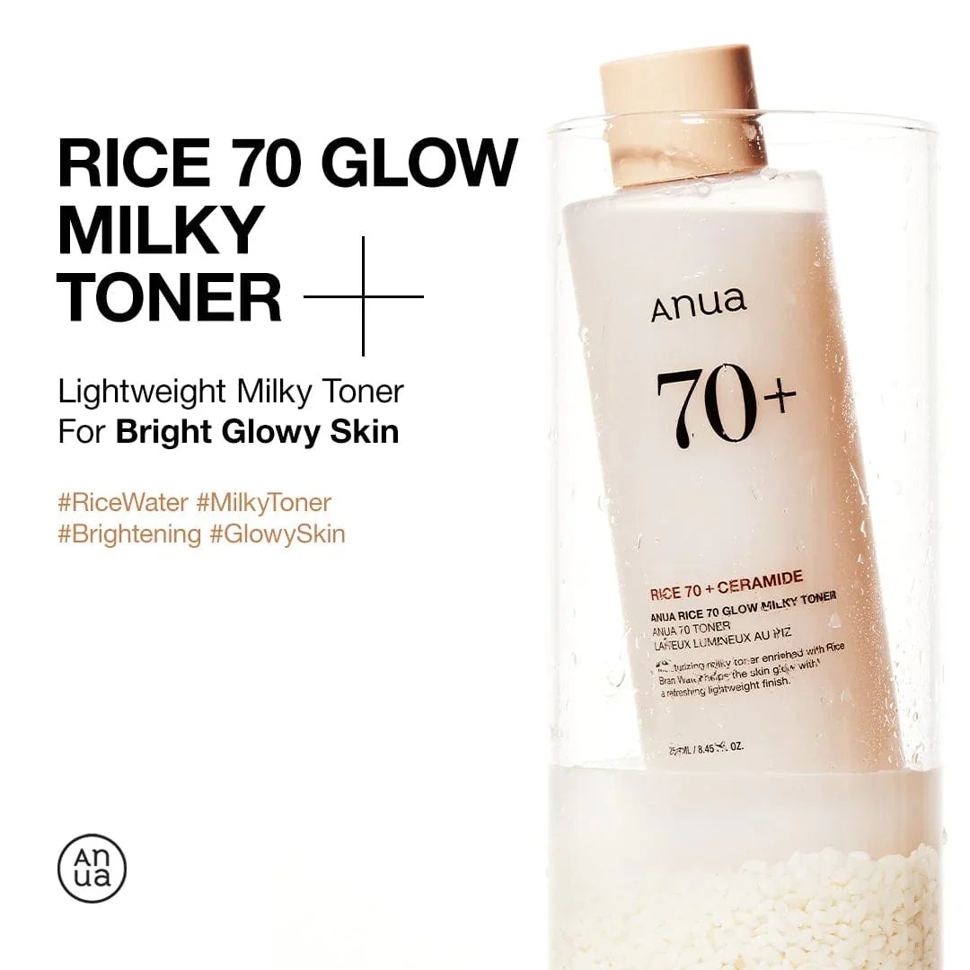 Anua Rice 70 Glow Milky Toner 250ml (8.45floz)