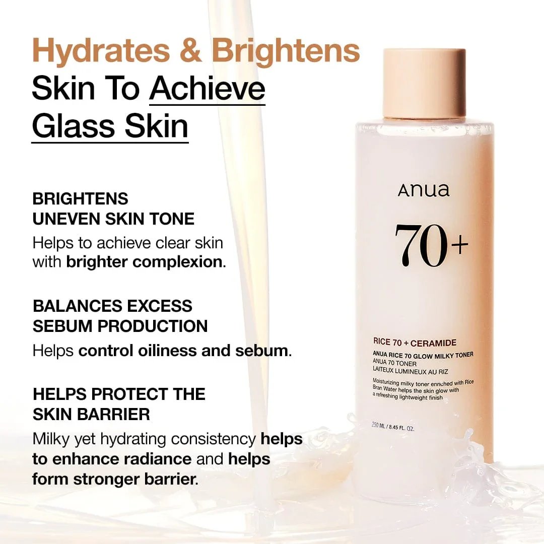 Anua Rice 70 Glow Milky Toner 250ml (8.45floz)
