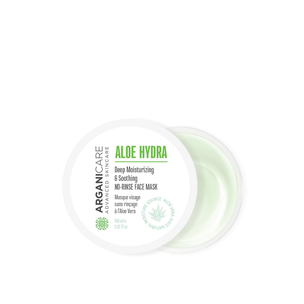 Arganicare Mascarilla Facial Hidratante Sin Aclarado Aloe 150ml