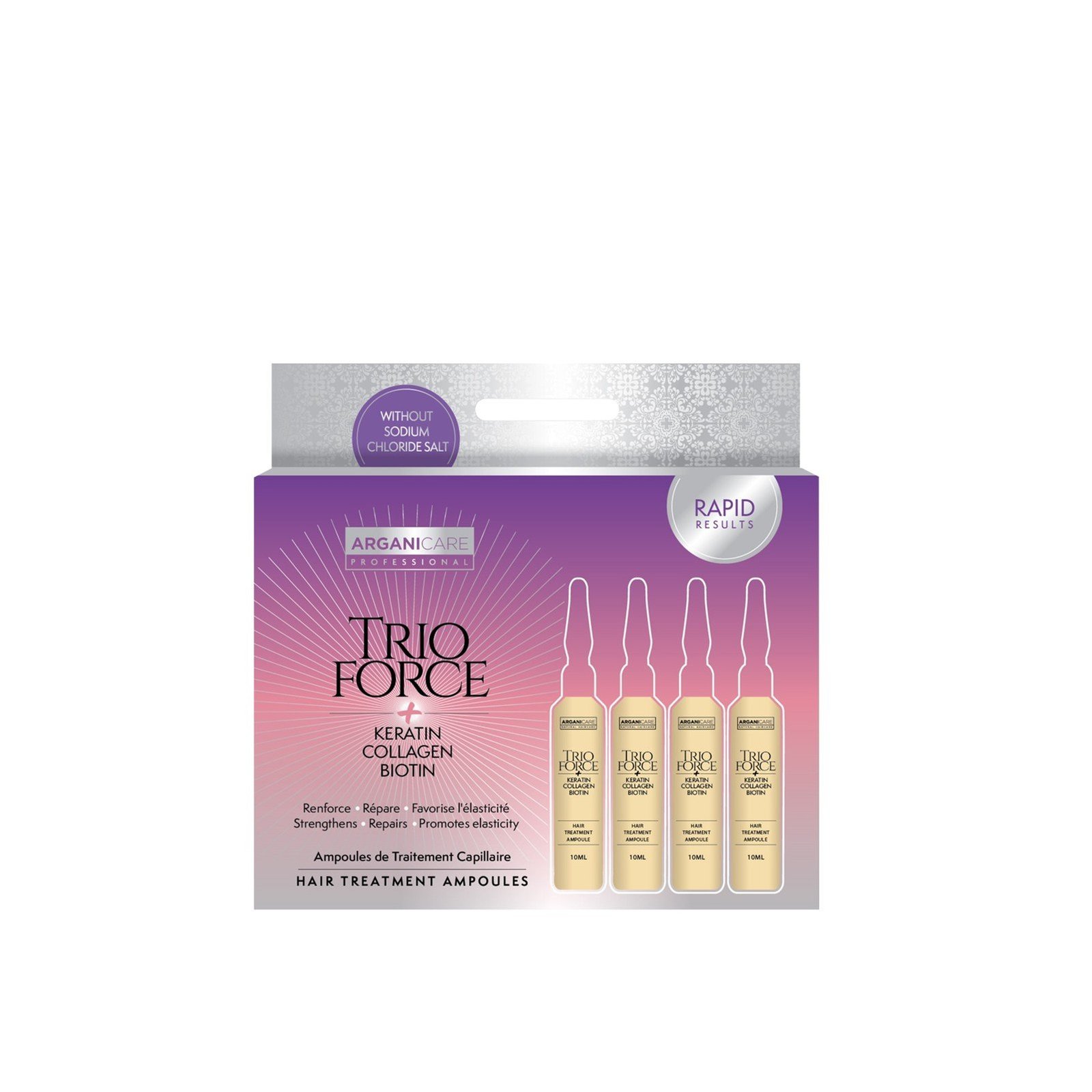 Arganicare Trio Force Αμπούλες Θεραπείας Μαλλιών 10ml x4