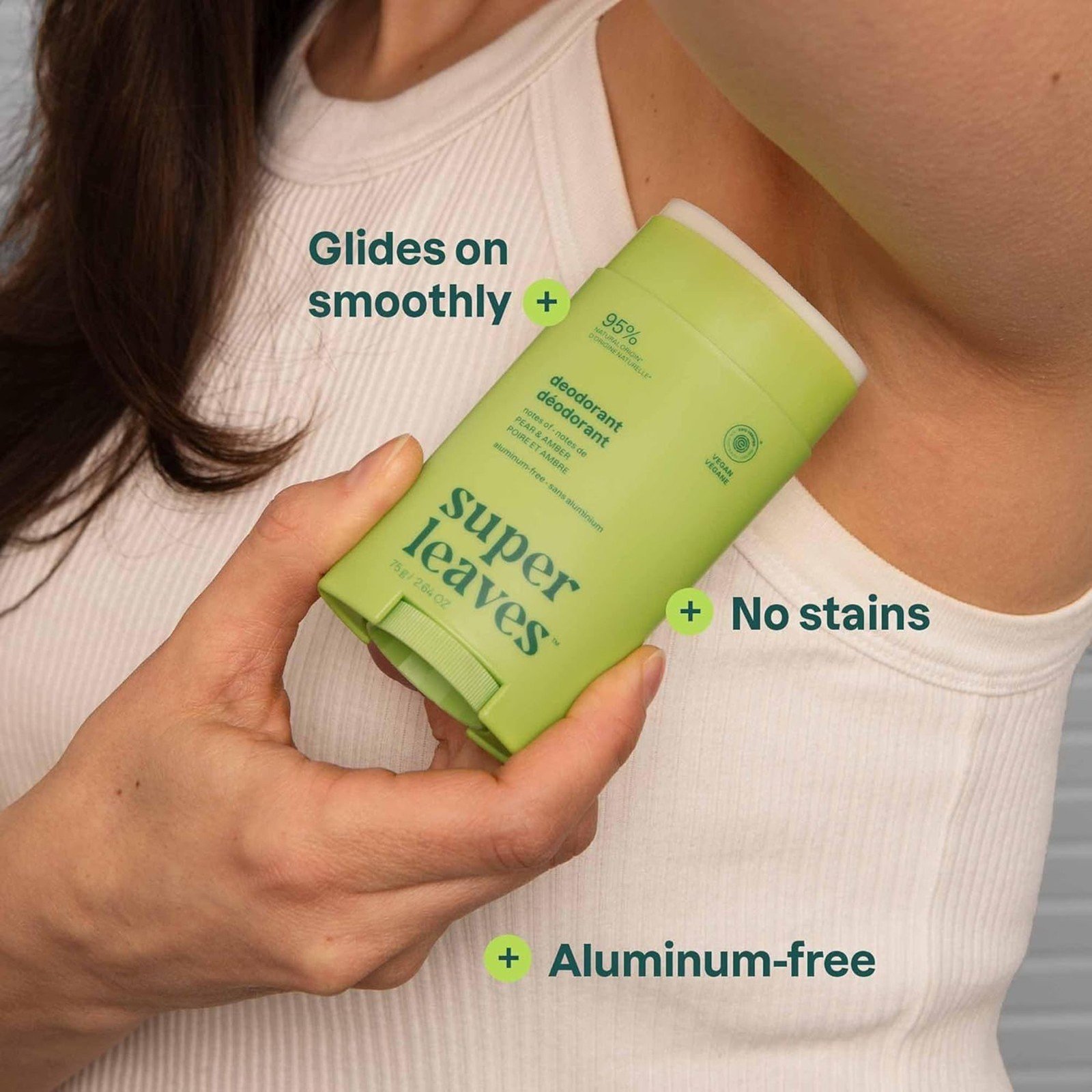 ATTITUDE Super Leaves Deodorant Uten Aluminium Pære & Rav 75g