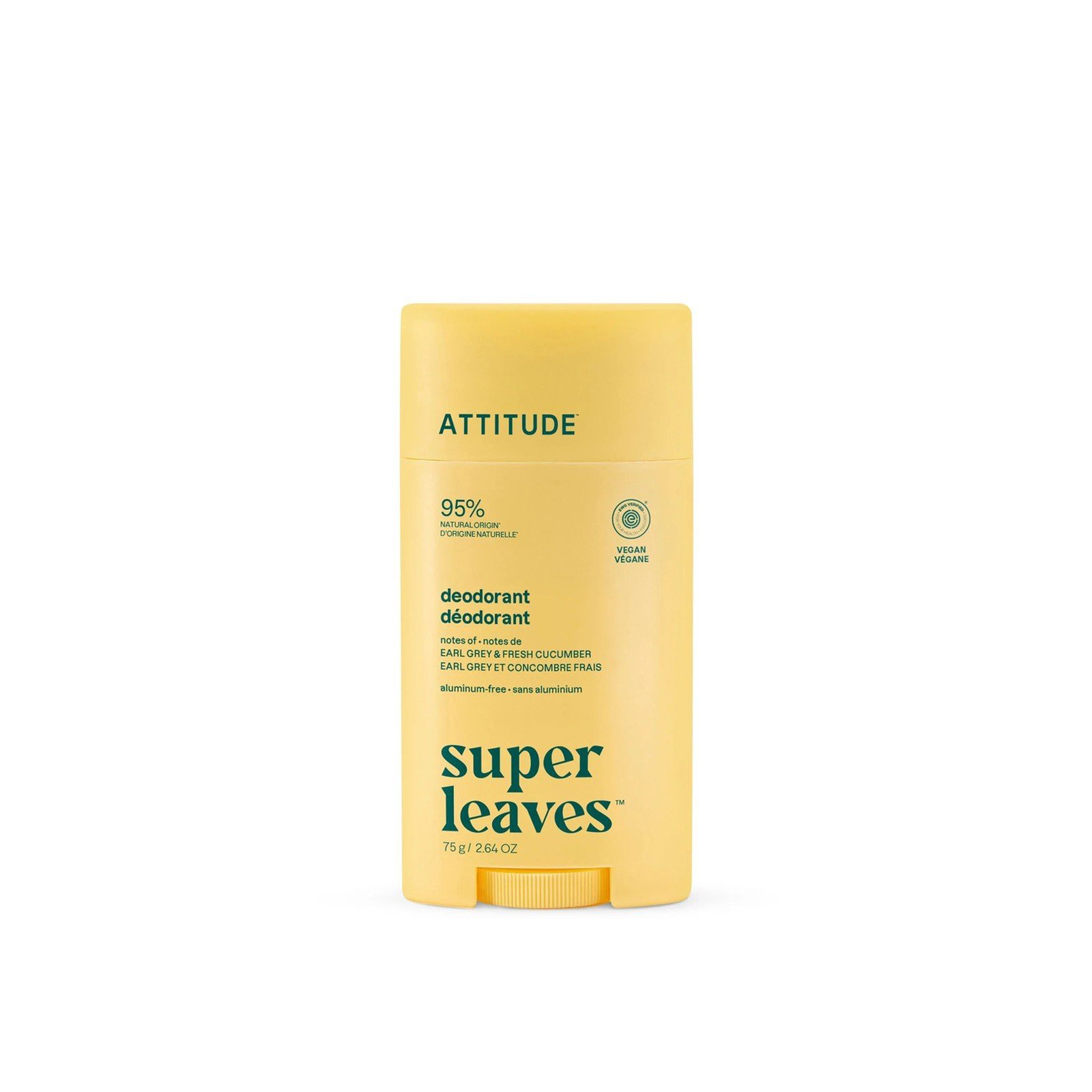 ATTITUDE Super Leaves Déodorant Stick Earl Grey & Fresh Cucumber 75g