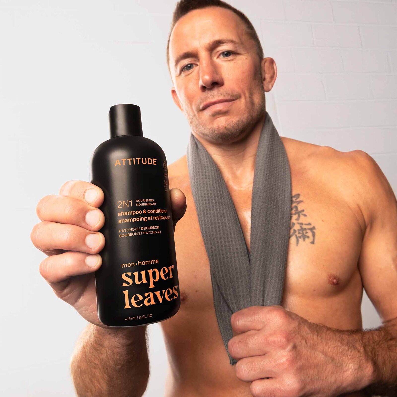 ATTITUDE Super Leaves Men 2-in-1 Nourishing Men Shampoo & Conditioner Patchouli & Bourbon 415ml