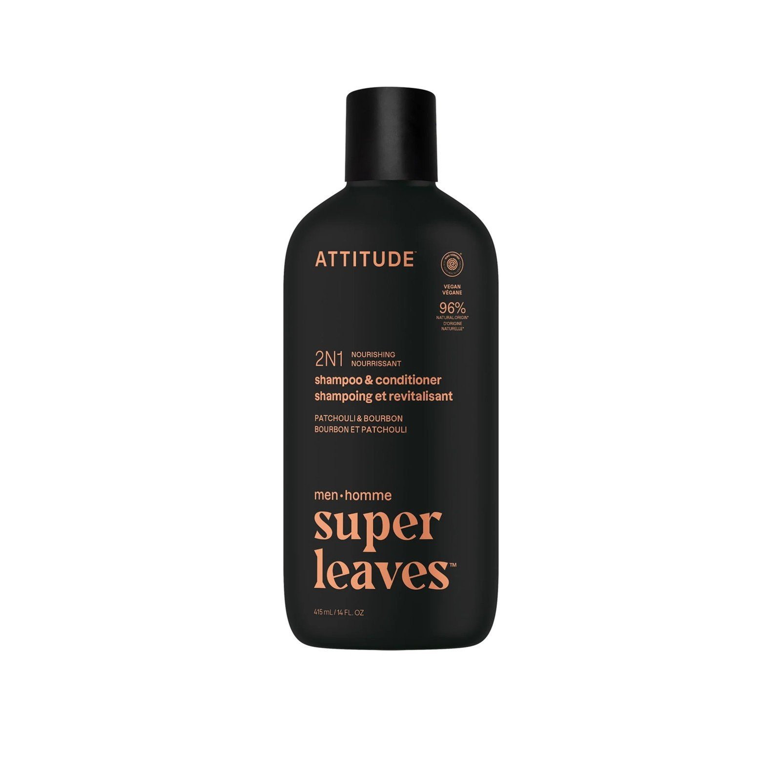ATTITUDE Super Leaves Men 2-in-1 Nourishing Men Shampoo & Conditioner Patchouli & Bourbon 415ml