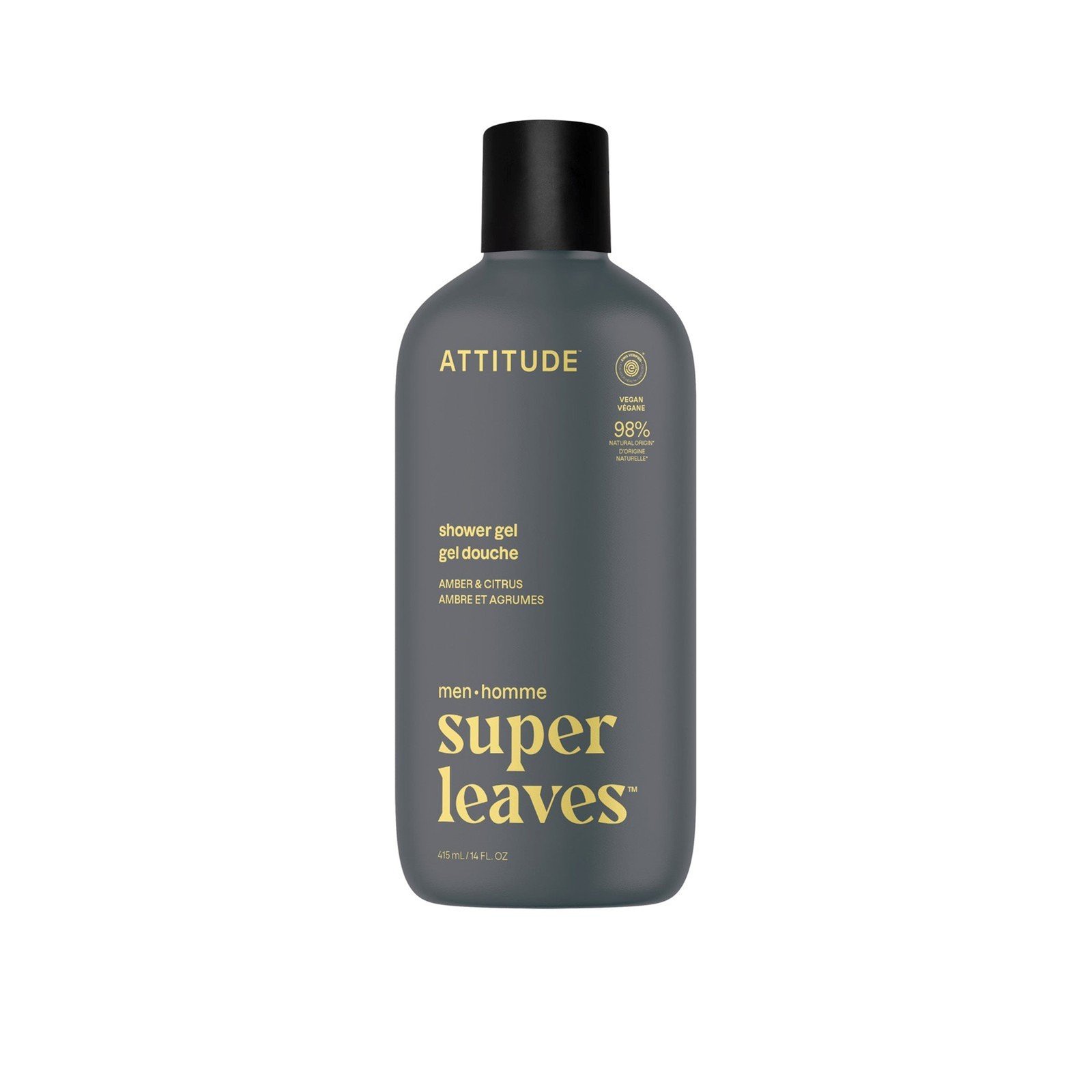 ATTITUDE Super Leaves Men Gel Douche Ambre & Agrumes 415ml