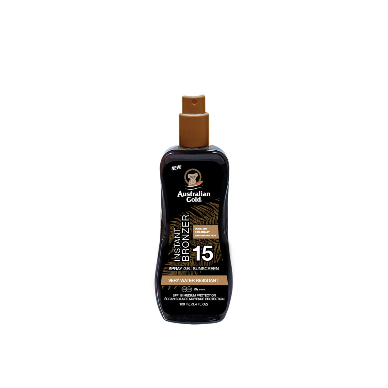 Australian Gold Instant Bronzer Spray Gel Sunscreen SPF15 100ml (3.38floz)