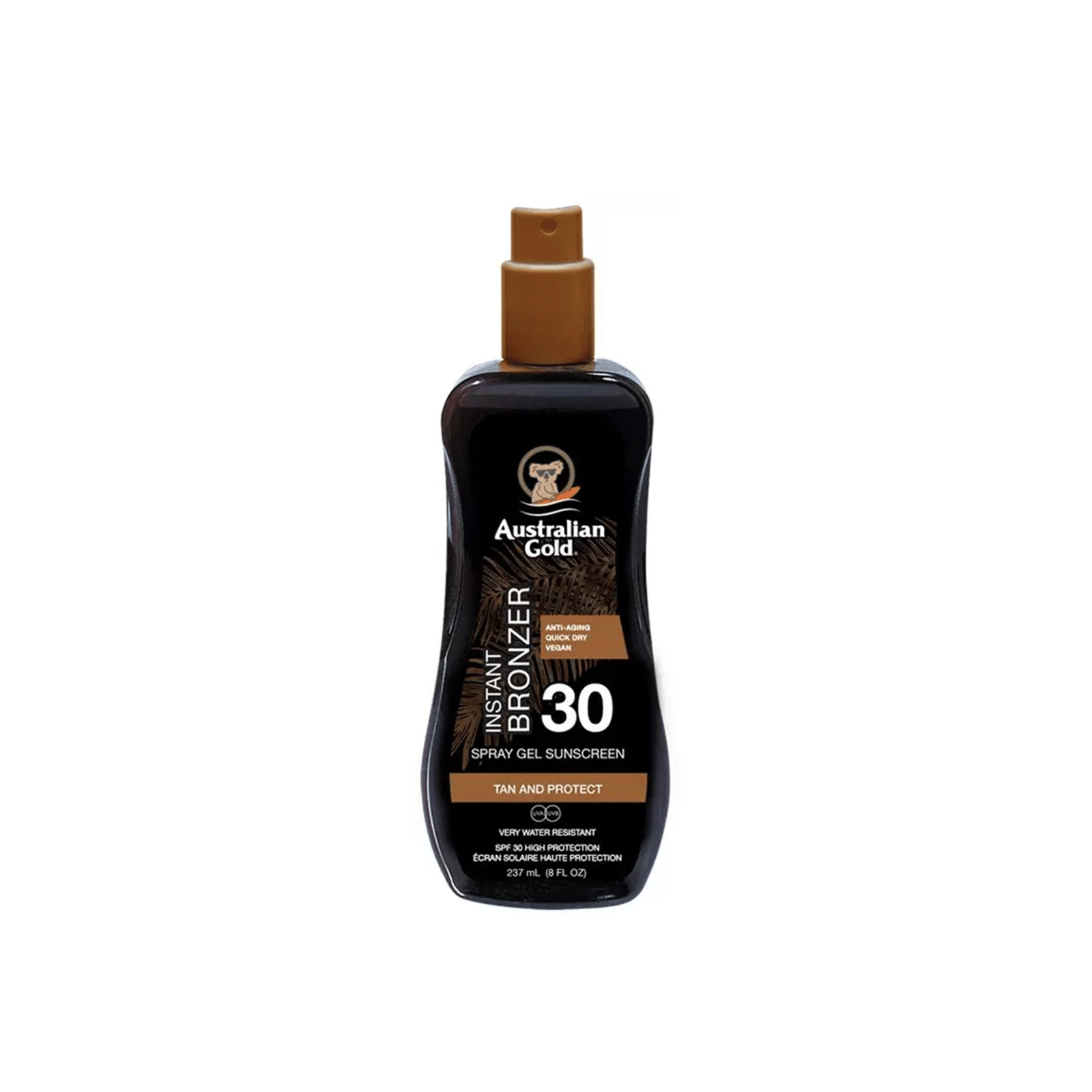 Australian Gold Instant Bronzer Spray Gel Sunscreen SPF30 237ml