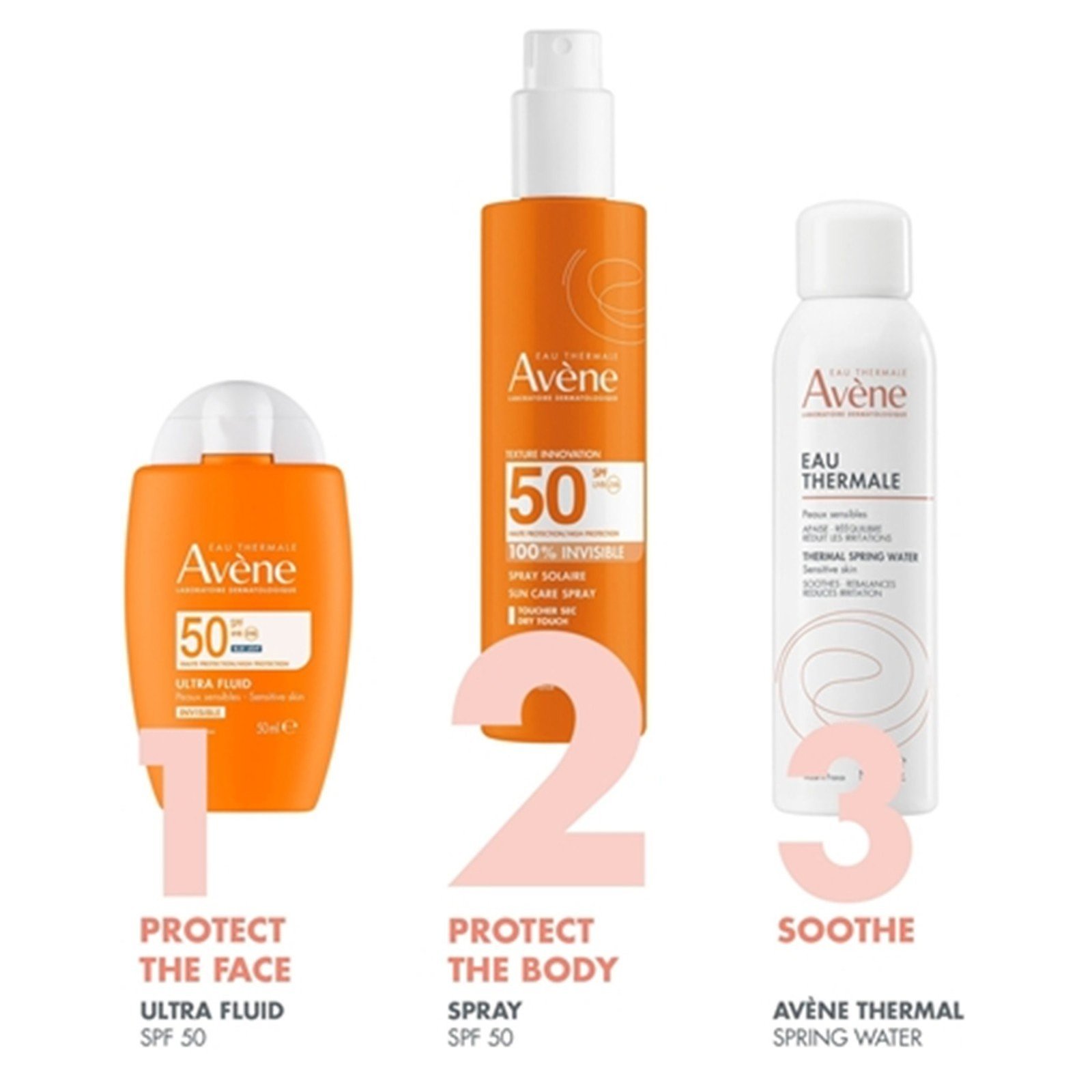 Avène رذاذ العناية بالحماية من الشمس غير المرئي 100% بعامل حماية SPF50 واقٍ من الشمس 200ml