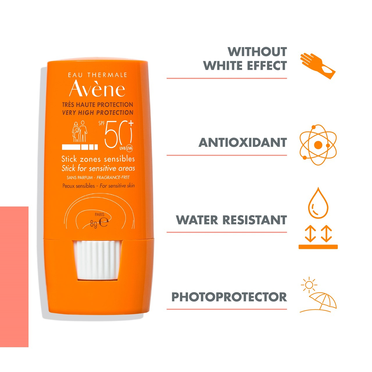 Avène Sun Stick Zones Sensibles SPF50+ 8g