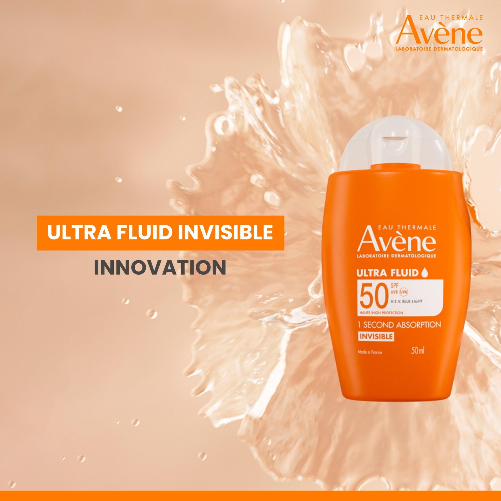 Avène Protector Solar Fluido Ultraligero Invisible SPF50 50ml