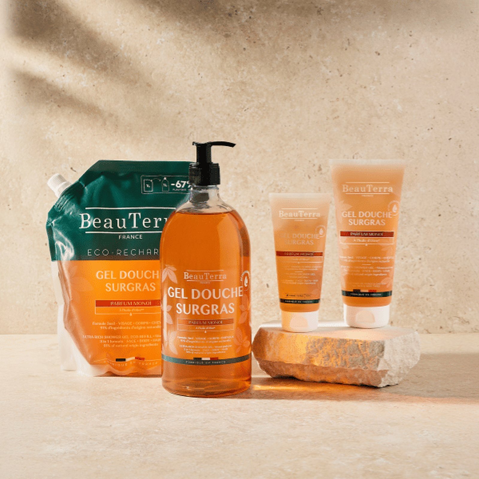 BeauTerra 3-In-1 Ultra-Rich Shower Gel Monoï Scent 1L