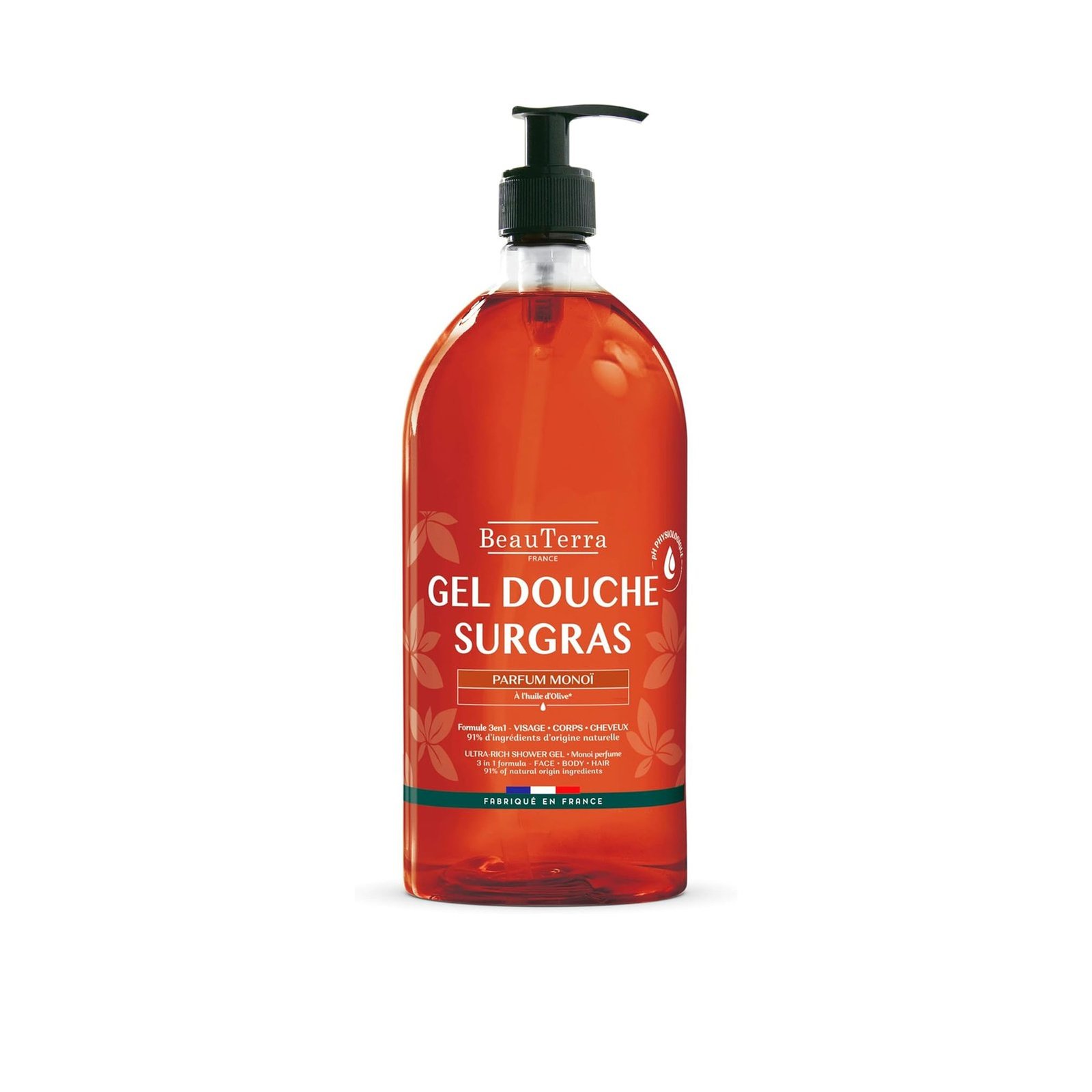 BeauTerra 3-In-1 Ultra-Rich Shower Gel Monoï Scent 1L