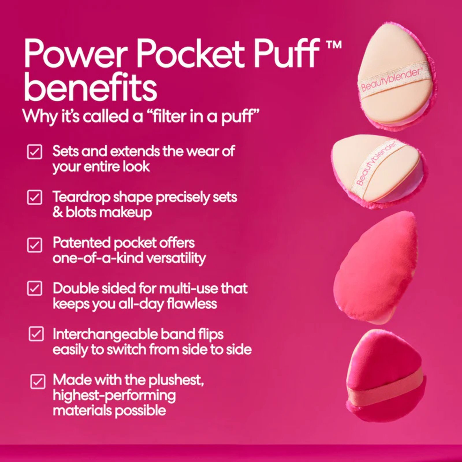 beautyblender قوة Pocket Puff Dual Sided بودرة Puff