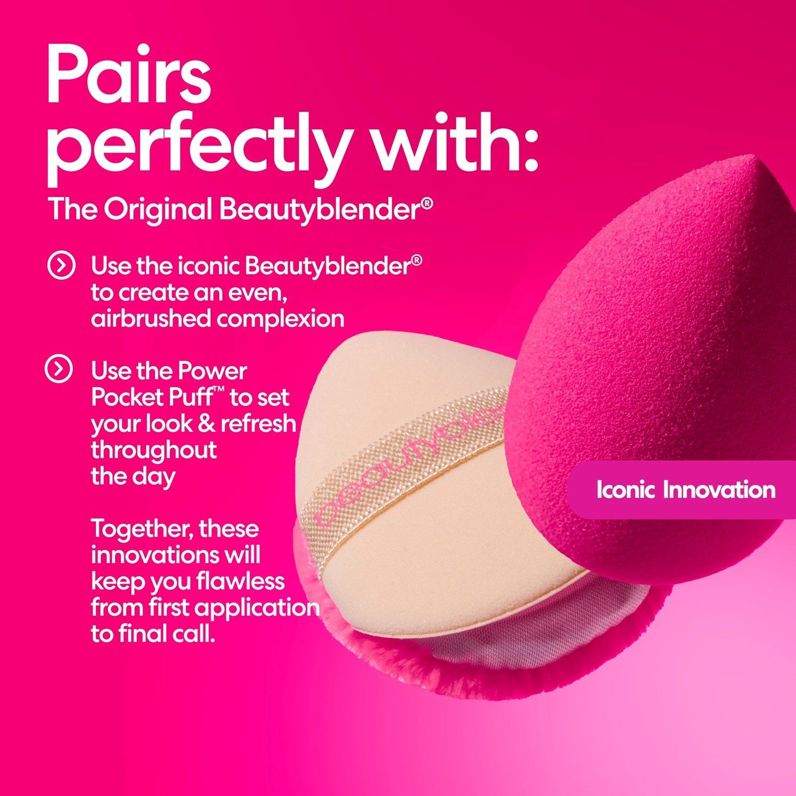 beautyblender قوة Pocket Puff Dual Sided بودرة Puff