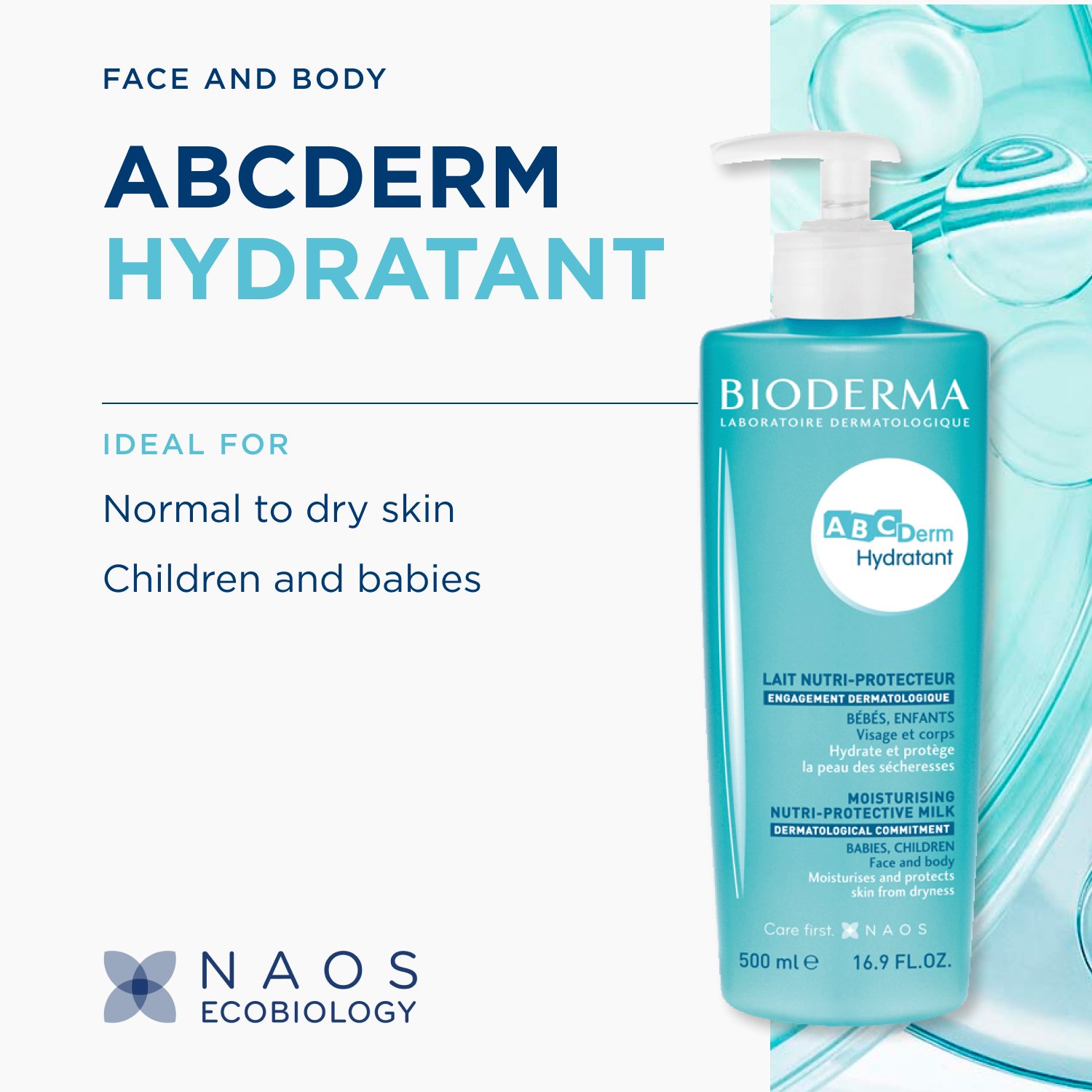 Bioderma ABCDerm Hydratant Moisturizing Nutri-Protective Milk 500ml