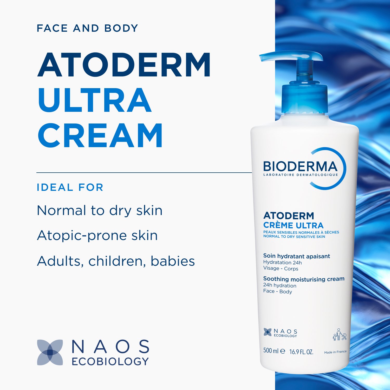 Bioderma Atoderm Crème Ultra-Nourishing Moisturizing Cream 500ml (16.9floz)