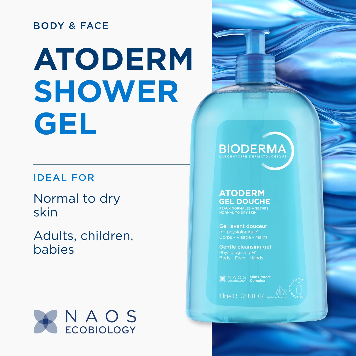 Bioderma Atoderm Gel Douche Gentle Cleansing Gel 1L