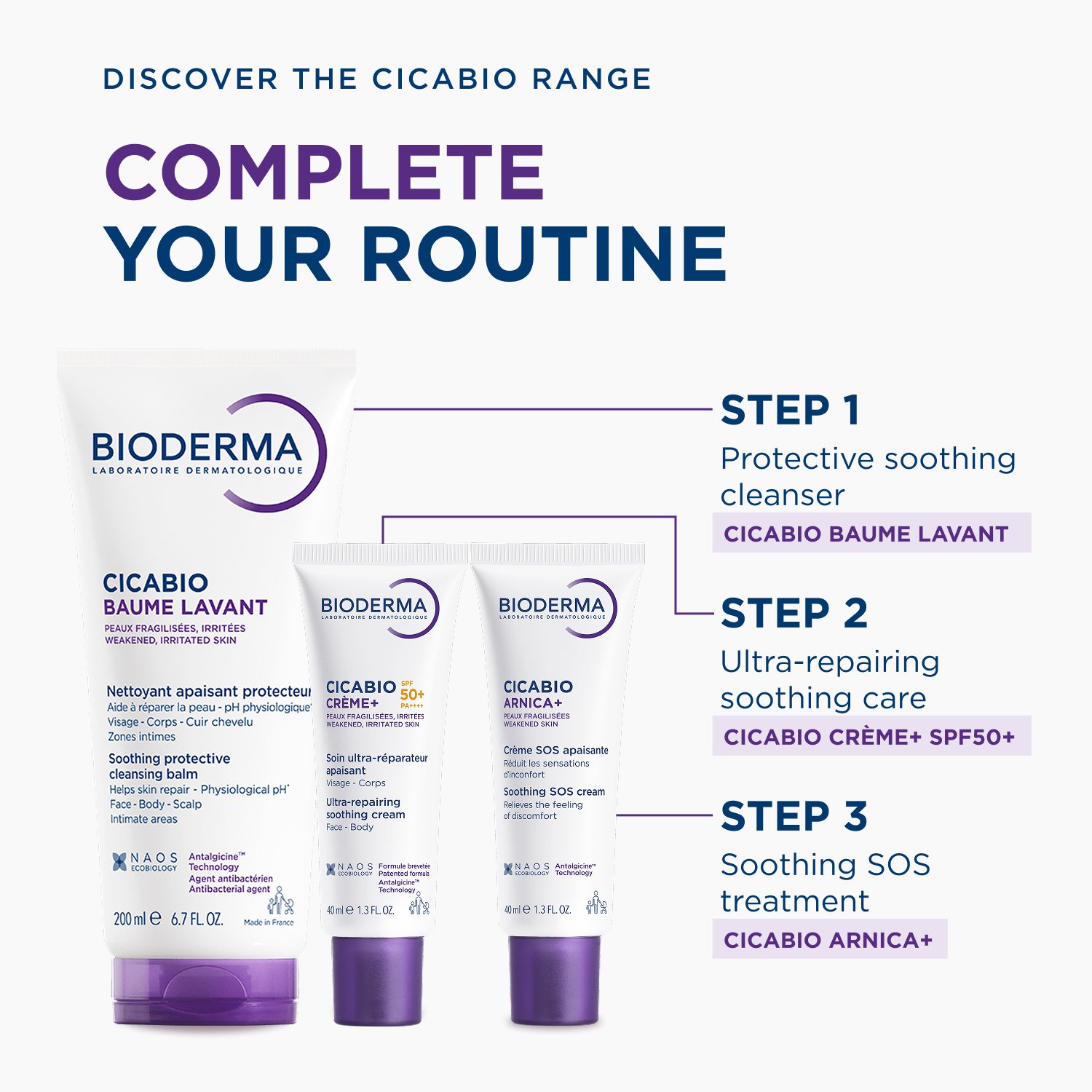 Bioderma Cicabio Crème+ Ultra-Repairing Soothing Cream SPF50+ 40ml