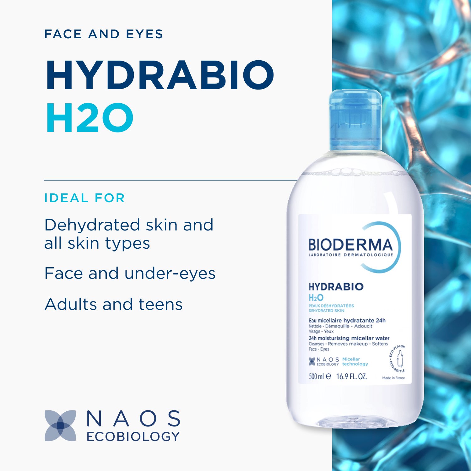 Bioderma Hydrabio H2O Água Micelar Hidratante 500ml