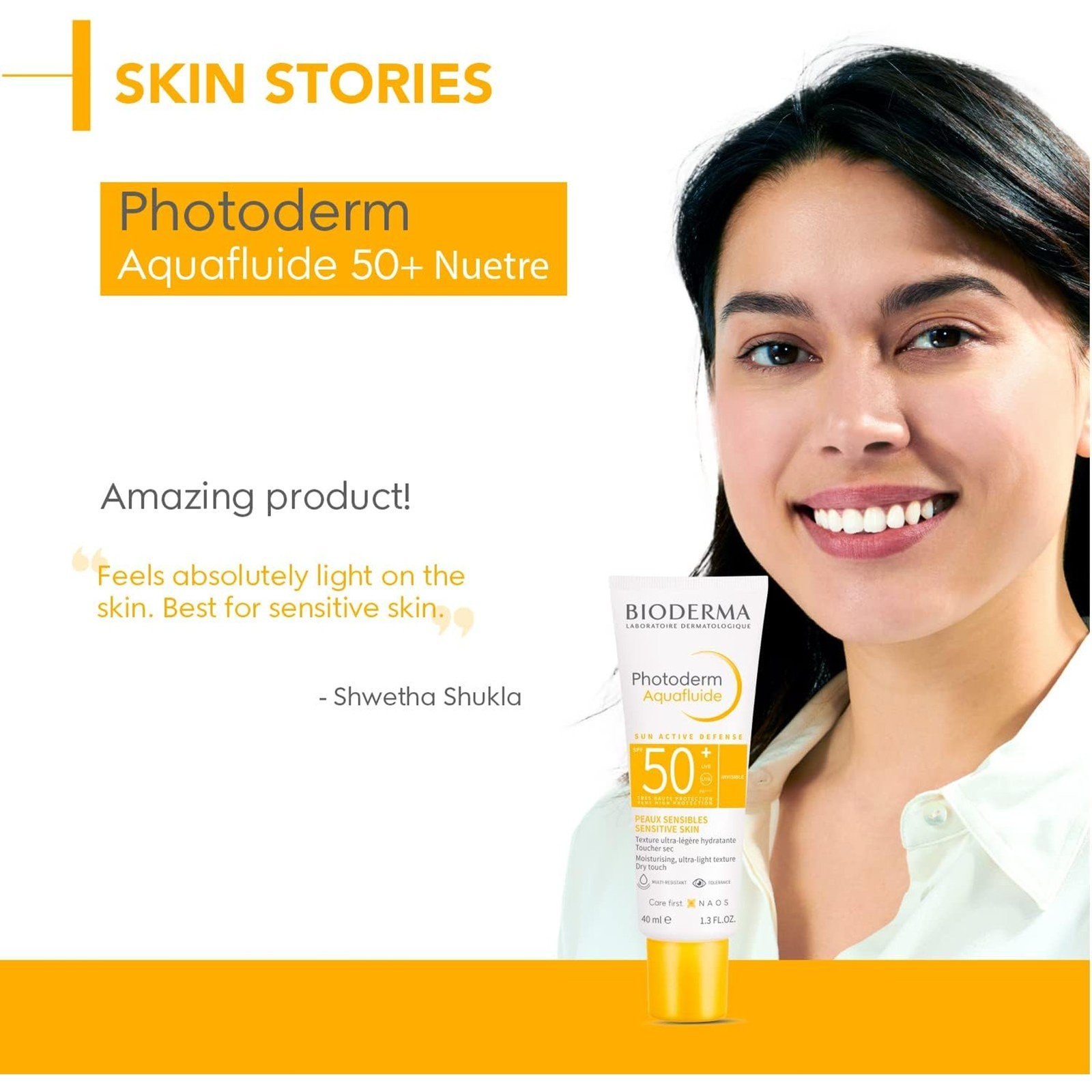 Bioderma Photoderm Aquafluide Invisible Sensitive Skin SPF50+ Sunscreen 40ml