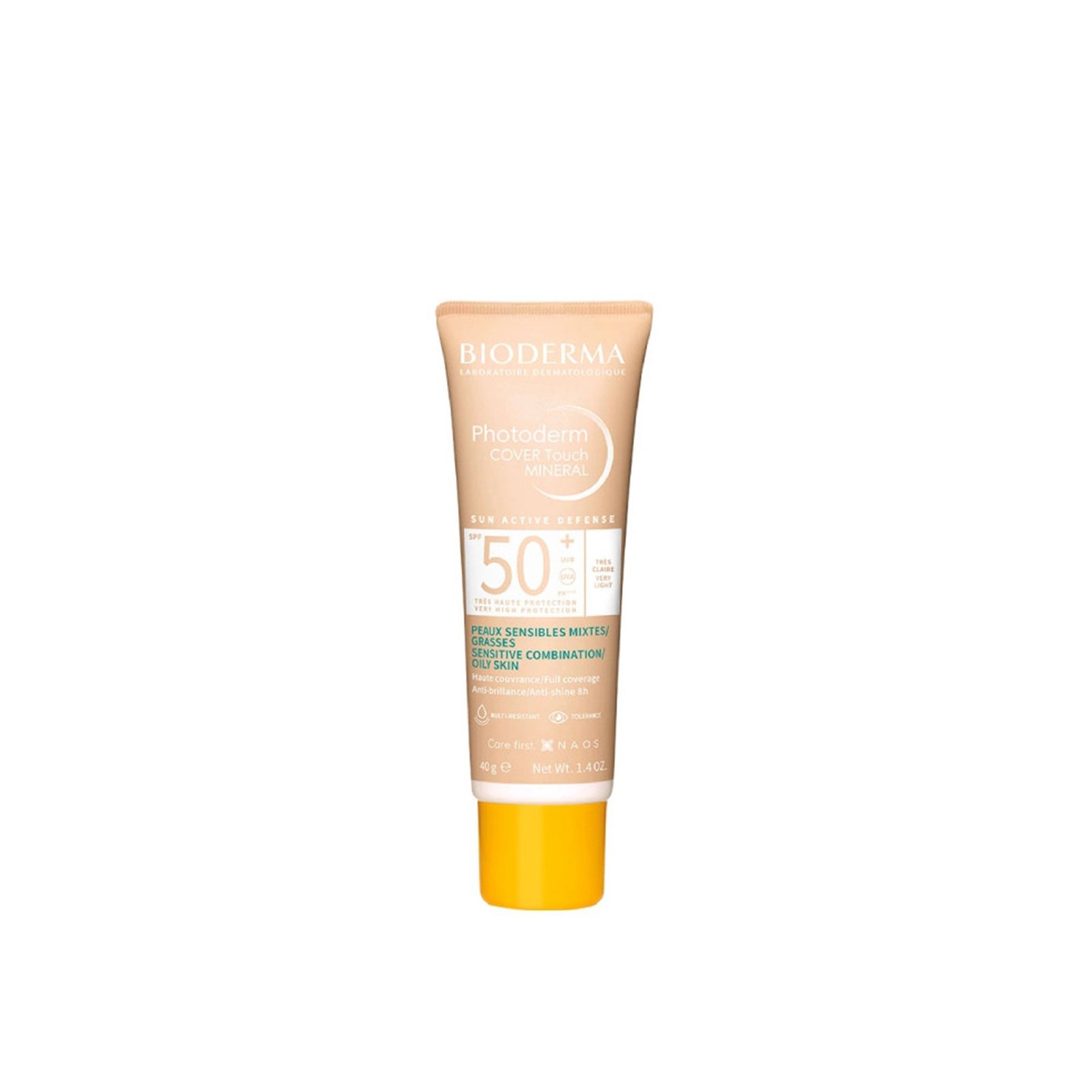 Bioderma Photoderm Cover Touch Mineral Sunscreen SPF50+ Very Light 40g