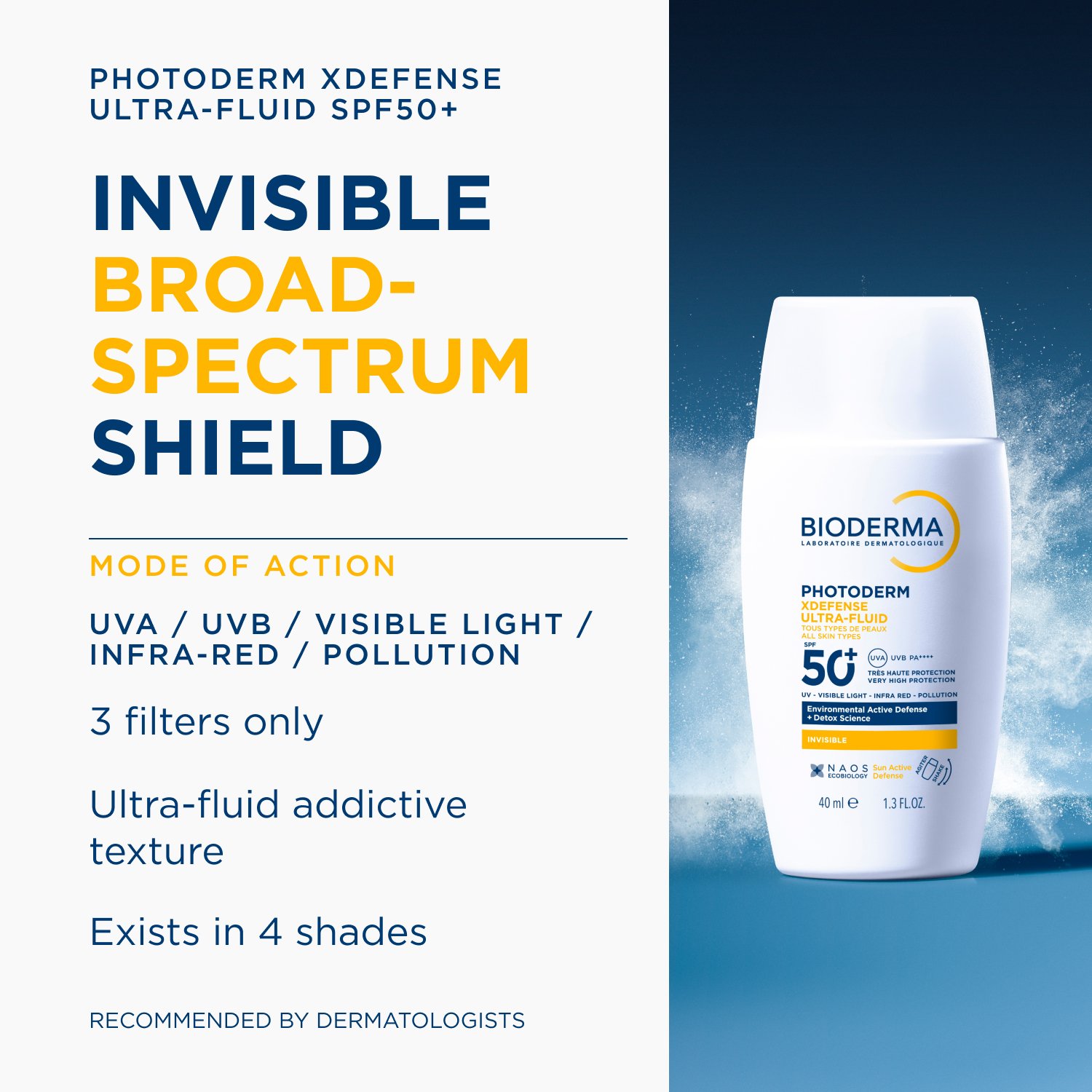 Bioderma Photoderm X-Defense Protector Solar Invisible Ultrafluido SPF50+ 40ml