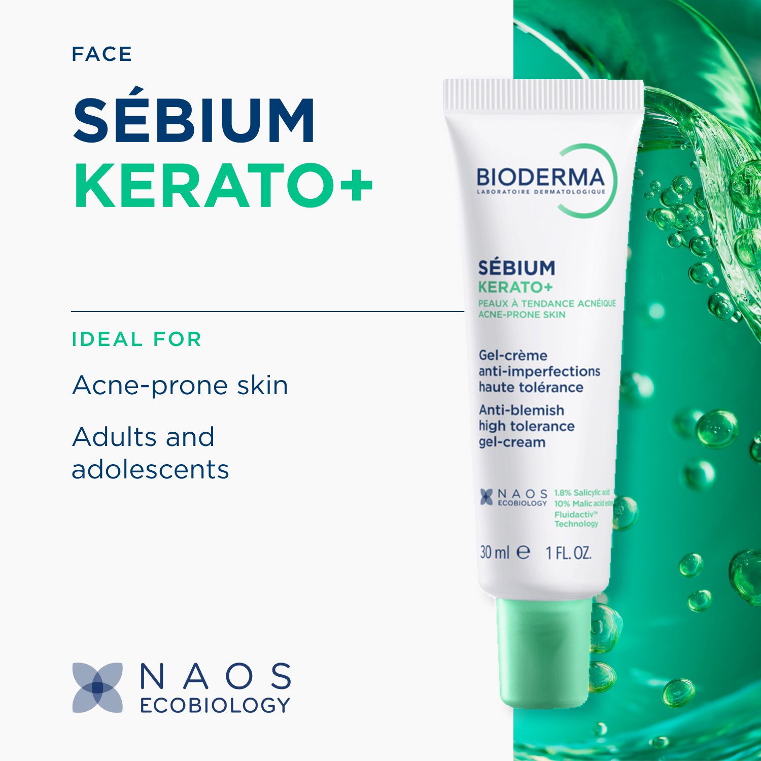 Bioderma Sébium Kerato+ Anti-Blemish High Tolerance Gel-Cream 30ml + Sébium Purifying Cleansing Foaming Gel 100ml