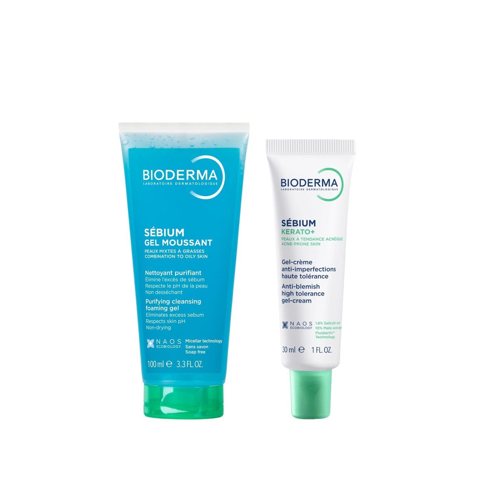 Bioderma Sébium Kerato+ Anti-Blemish High Tolerance Gel-Cream 30ml + Sébium Purifying Cleansing Foaming Gel 100ml