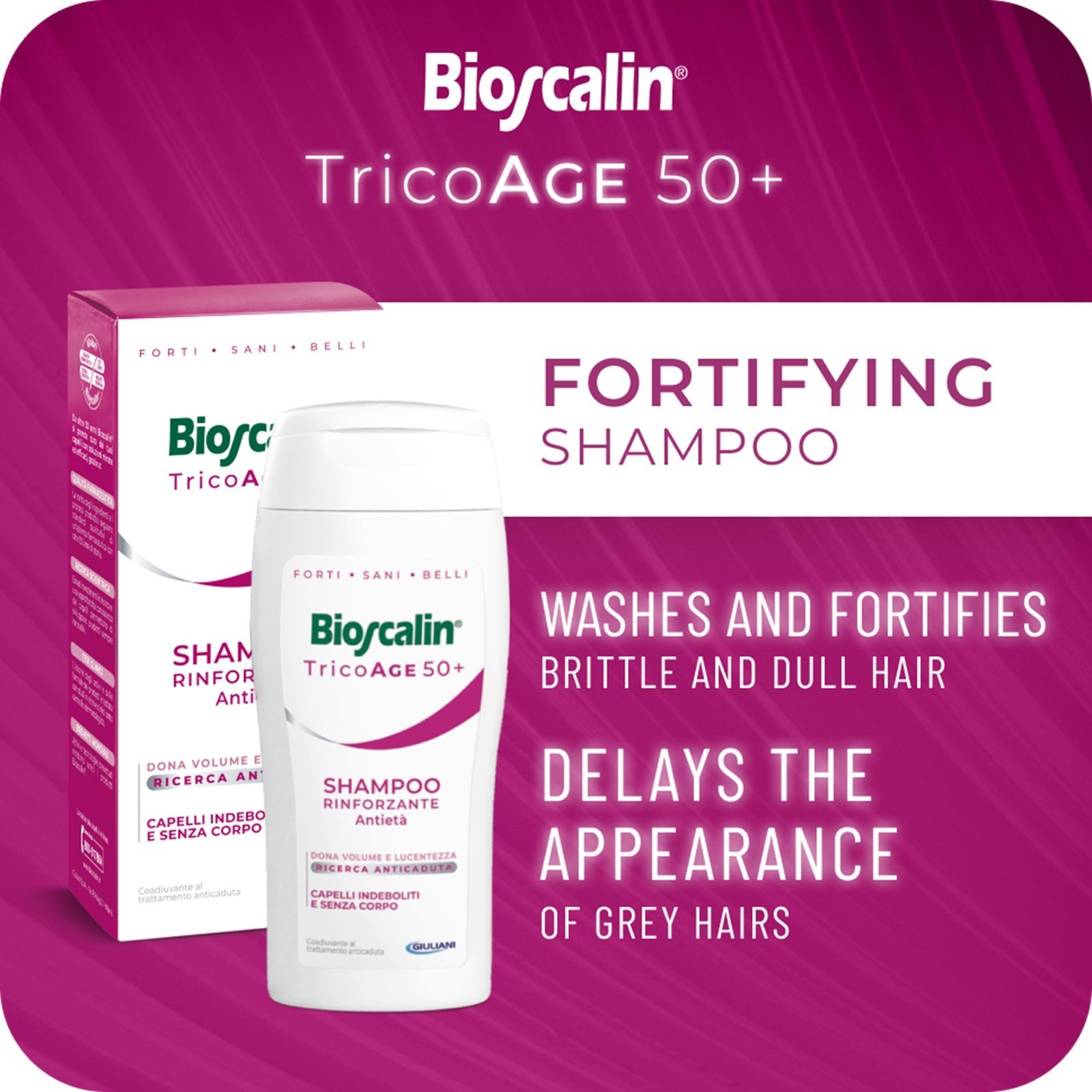 Bioscalin TricoAge 50+ Krepilni Šampon Proti Staranju 200ml