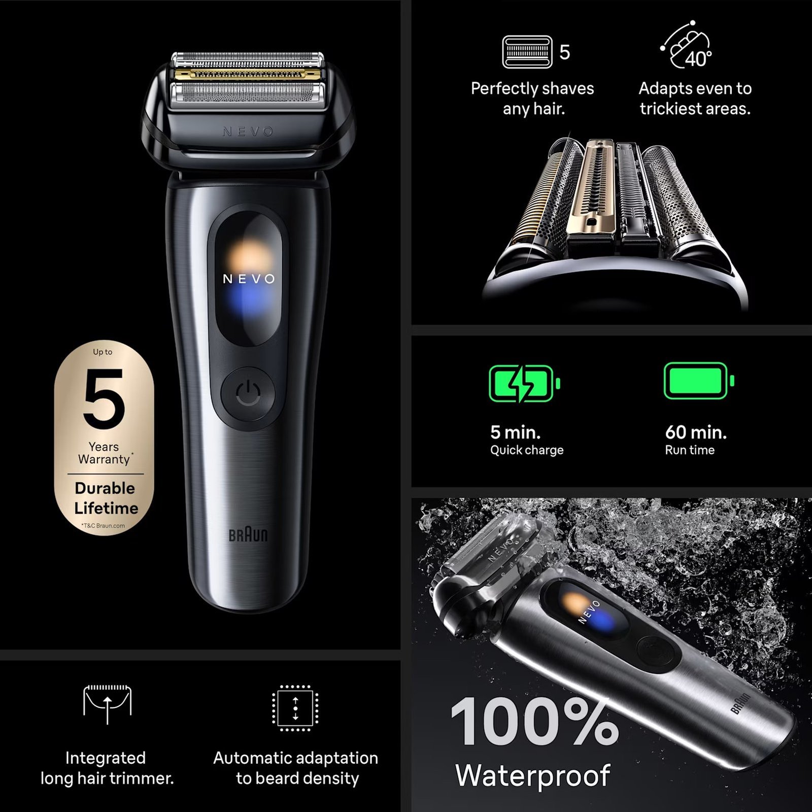 Braun NEVO 17010c Electric Shaver Graphite Dusk