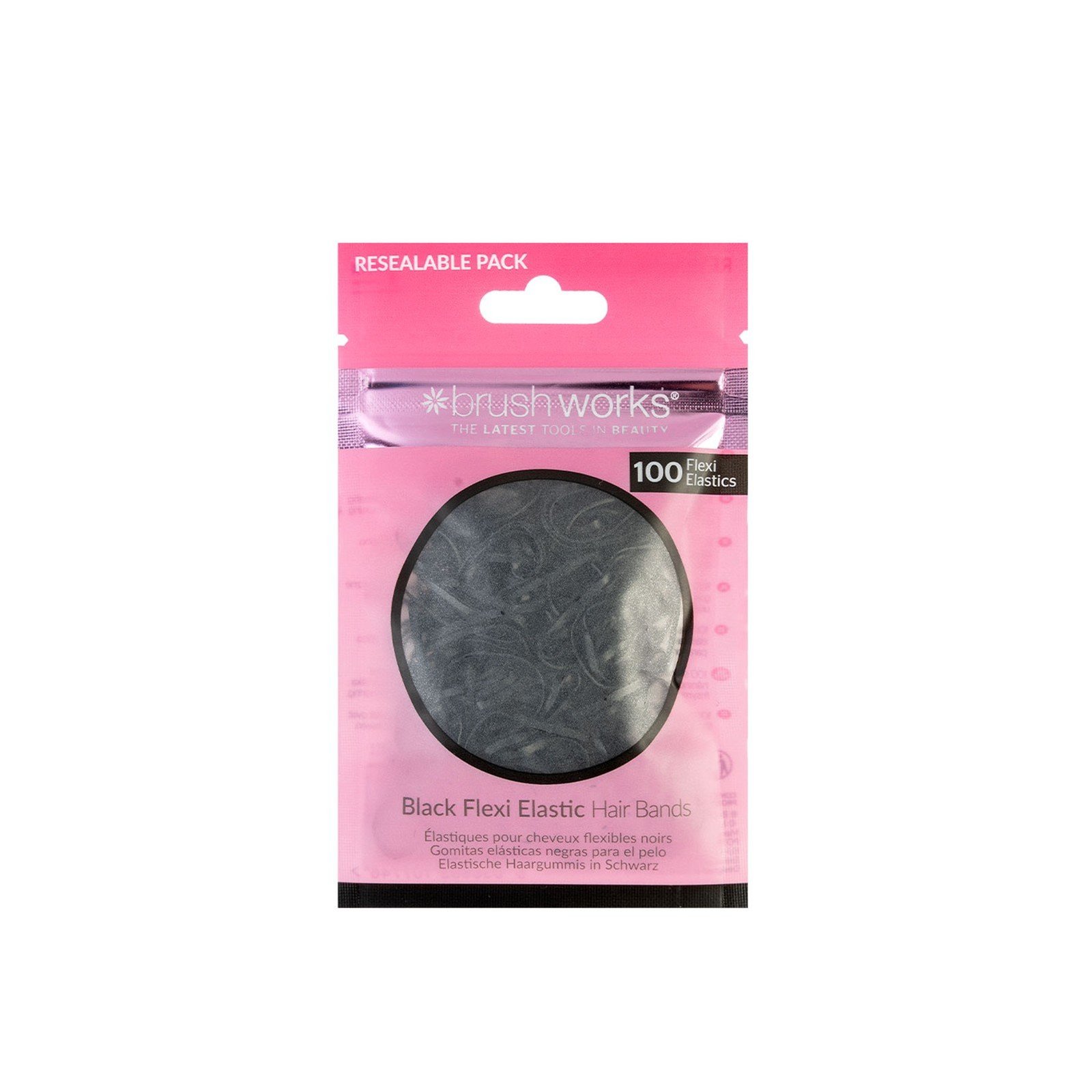 Brushworks Élastiques Souples Noirs pour Cheveux x100