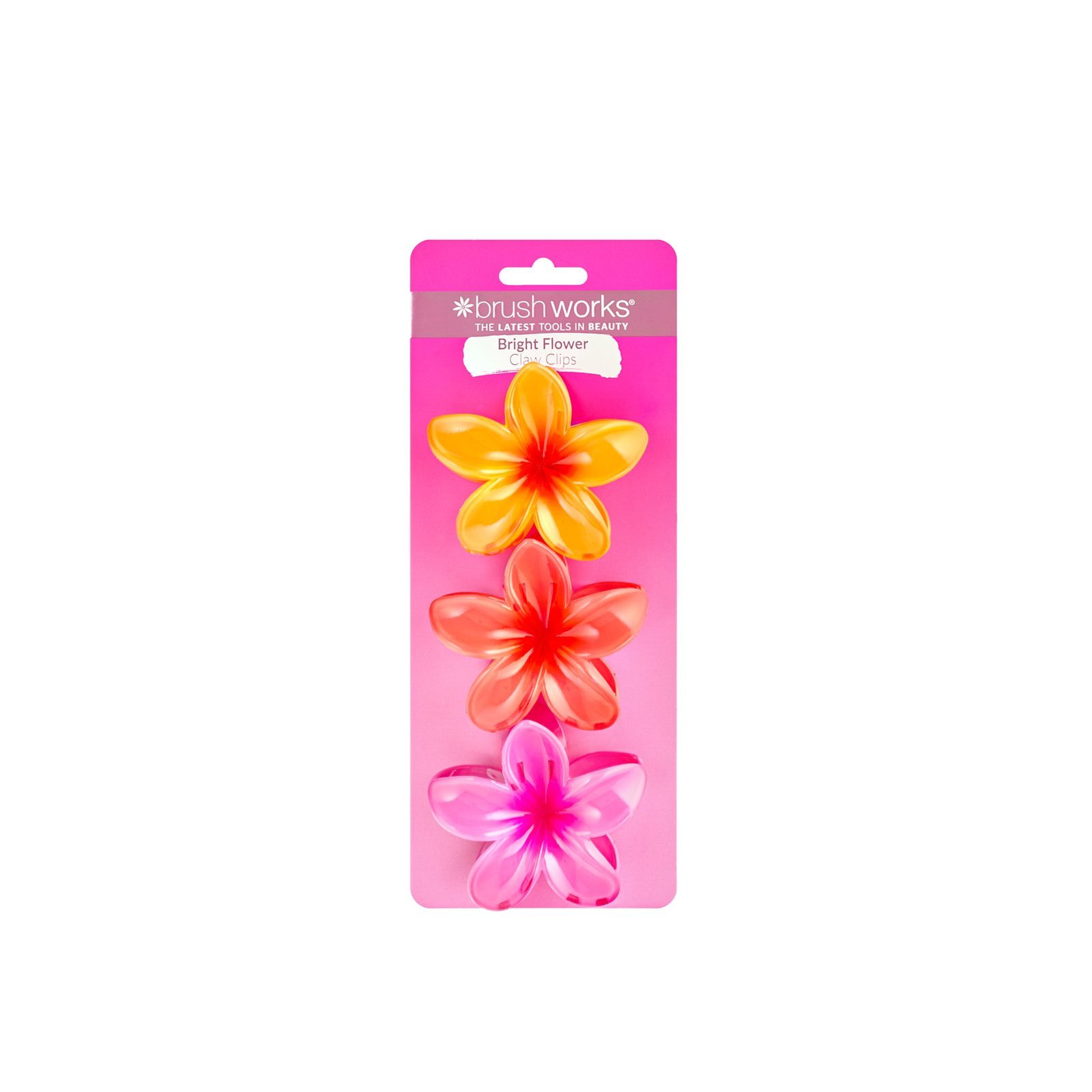 Brushworks Horquillas con forma de flor de colores vivos (3 unidades)