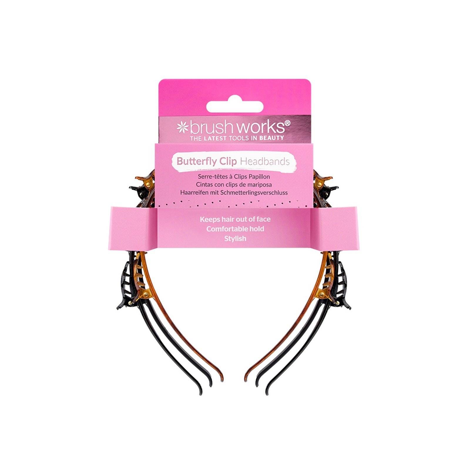 Brushworks Diademas con Pinza de Mariposa x3