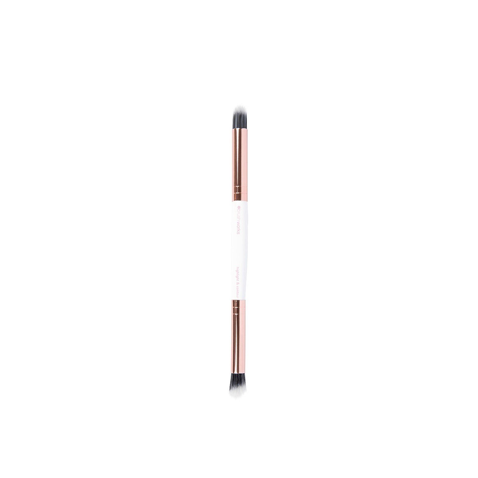 Brushworks Highlight and Contour Brush White & Gold