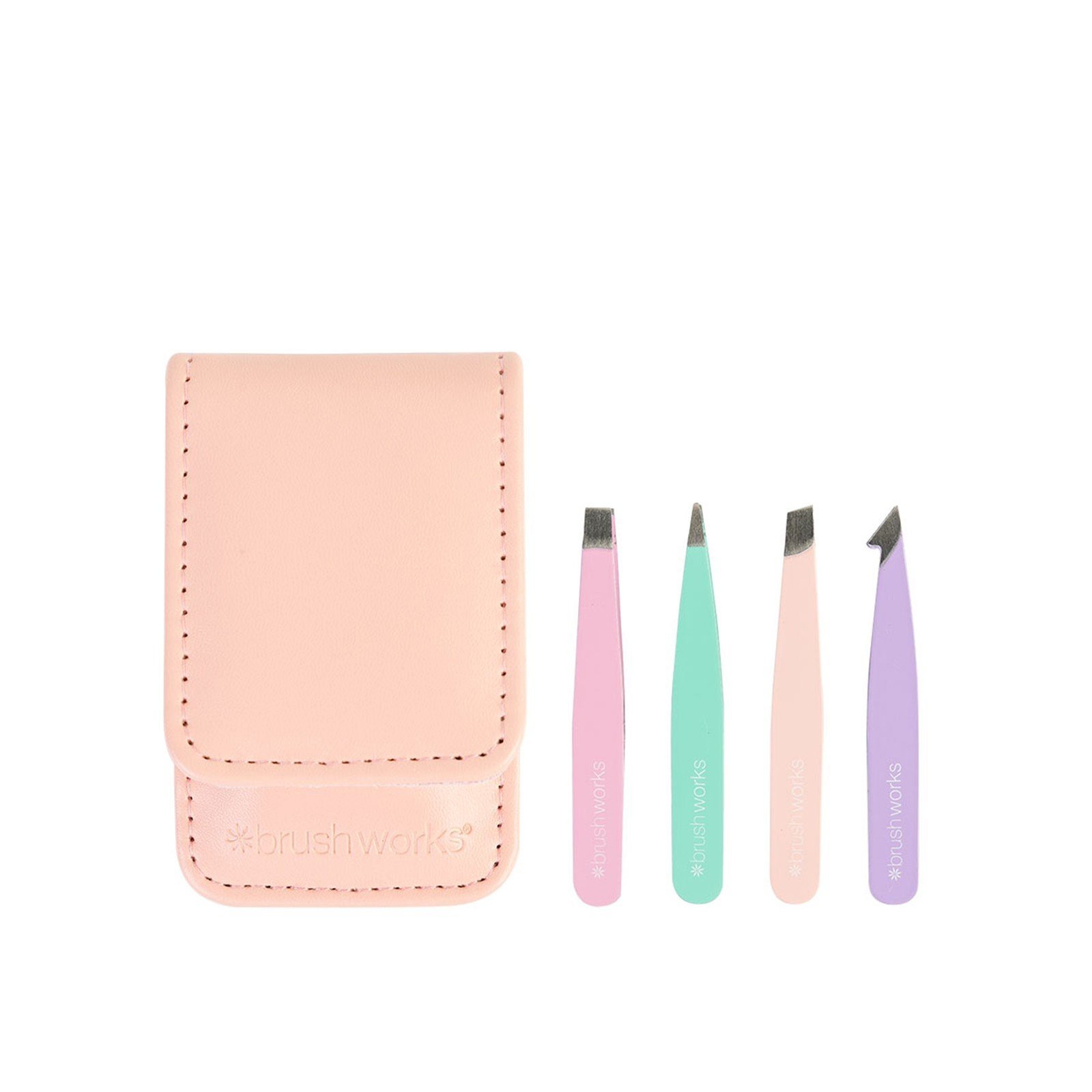 Brushworks Coffret Pinces à Épiler de Voyage Pastels