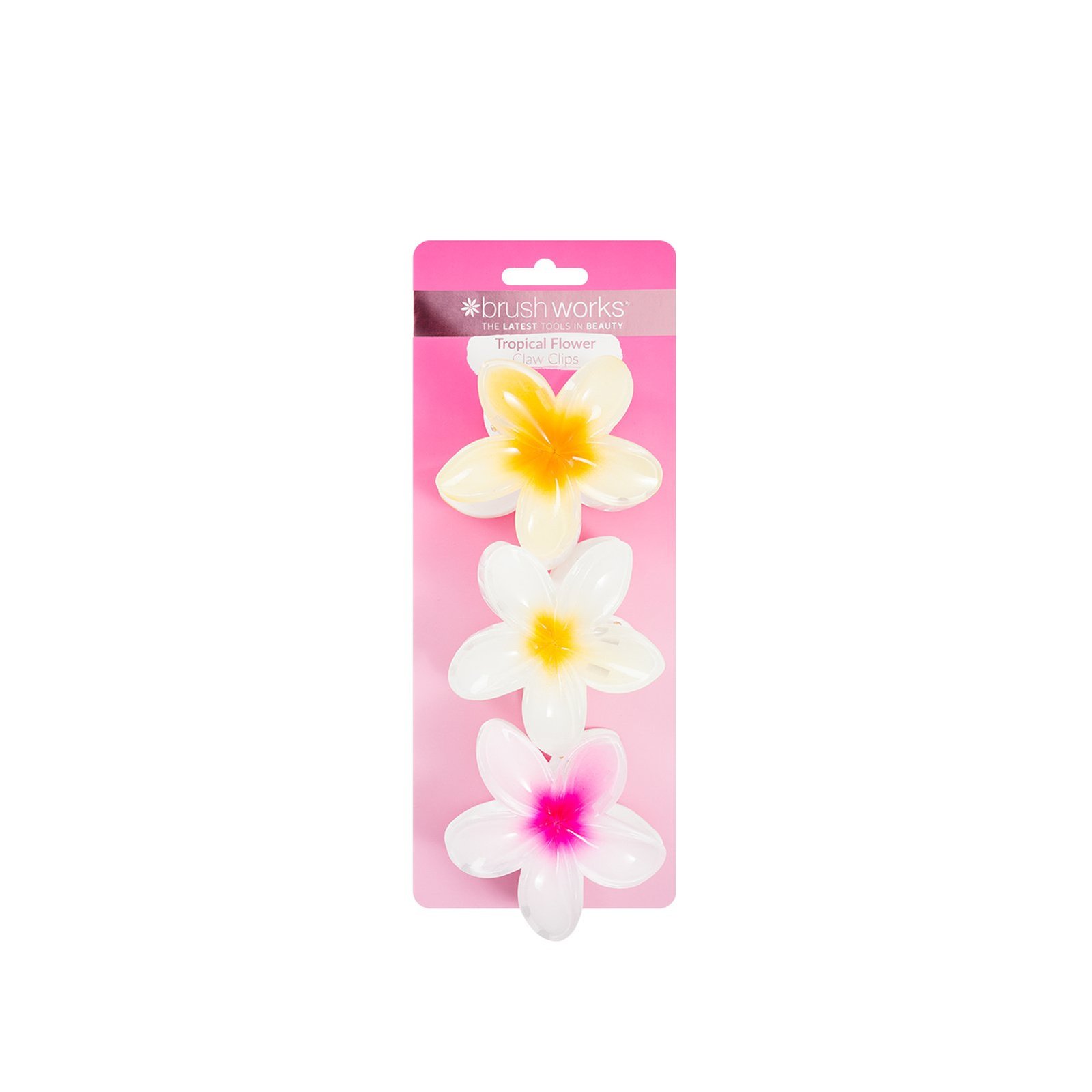 Brushworks Tropical Flower Claw Clips x3