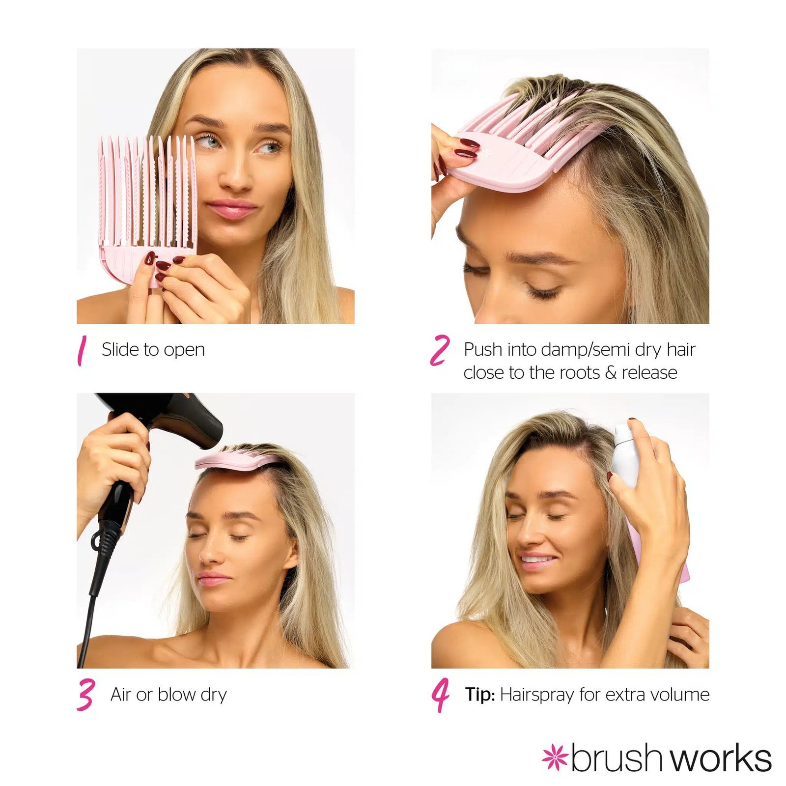 Brushworks Volumizing Hair Clips x2