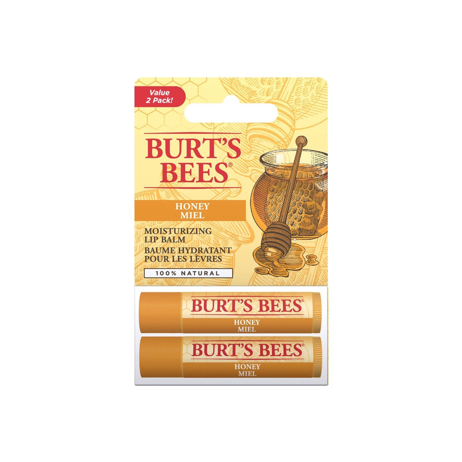 Burt's Bees Bálsamo Labial Hidratante Honey 4.25g x2