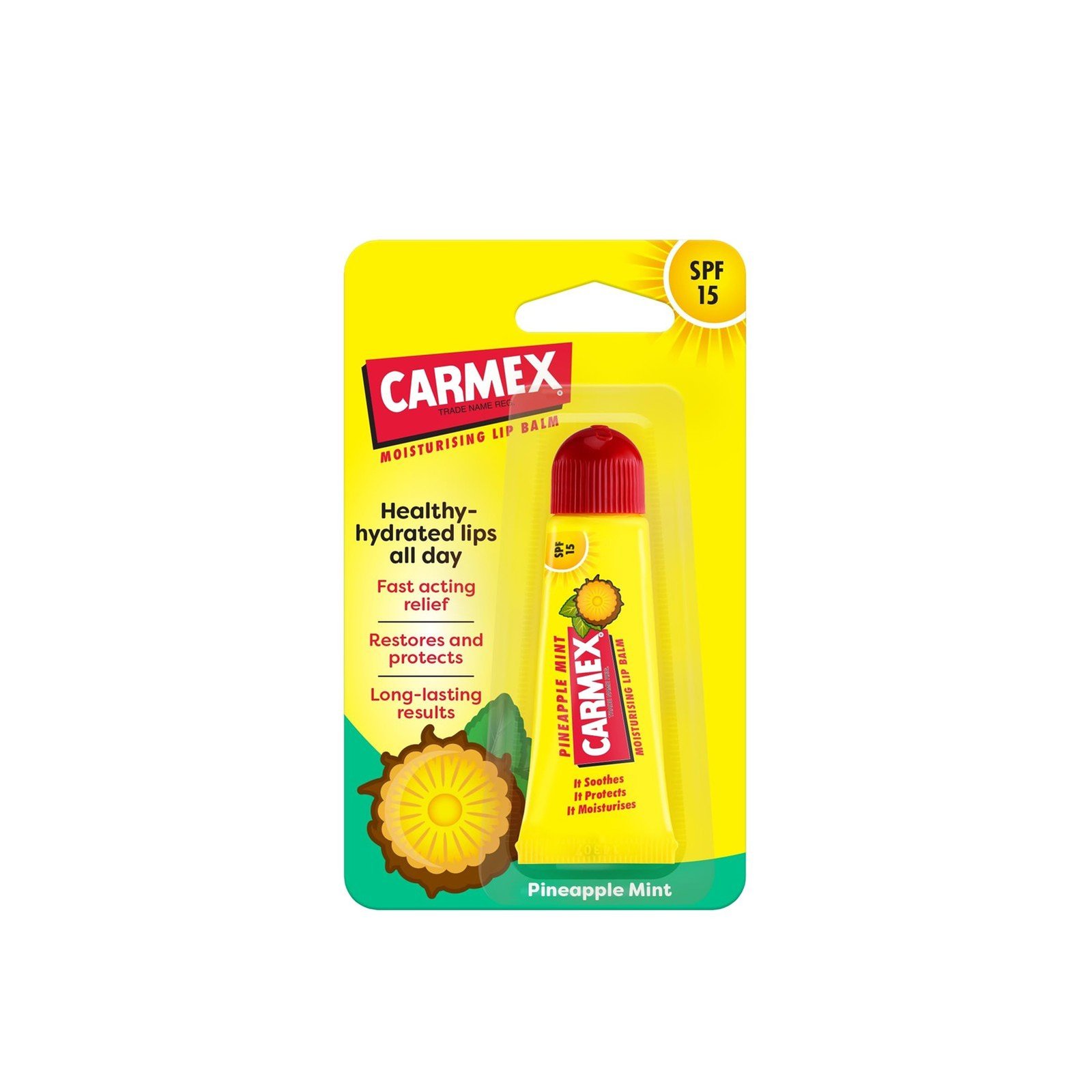 Carmex Moisturizing Lip Balm Pineapple Mint SPF15 10g