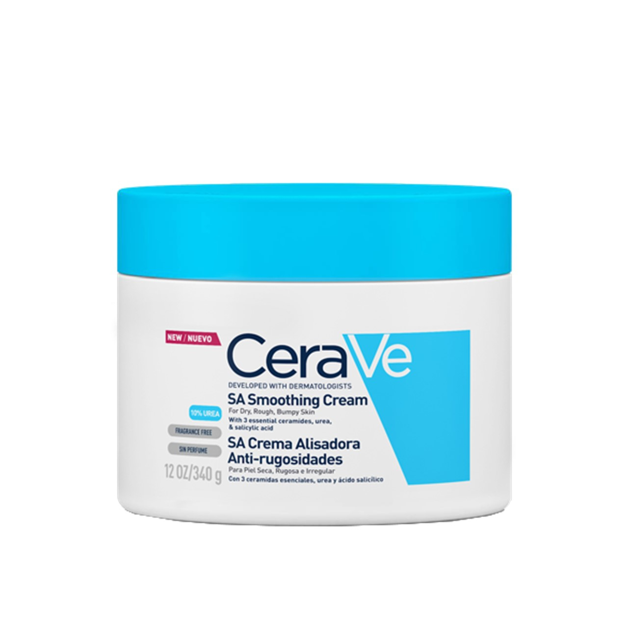 CeraVe SA Crema Suavizante para Piel Seca, Rugosa y con Imperfecciones 10% Urea 340g