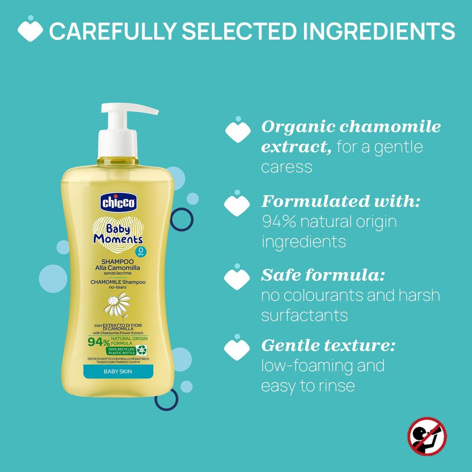 Chicco Baby Moments No-Tears Chamomile Shampoo 0m+ 500ml
