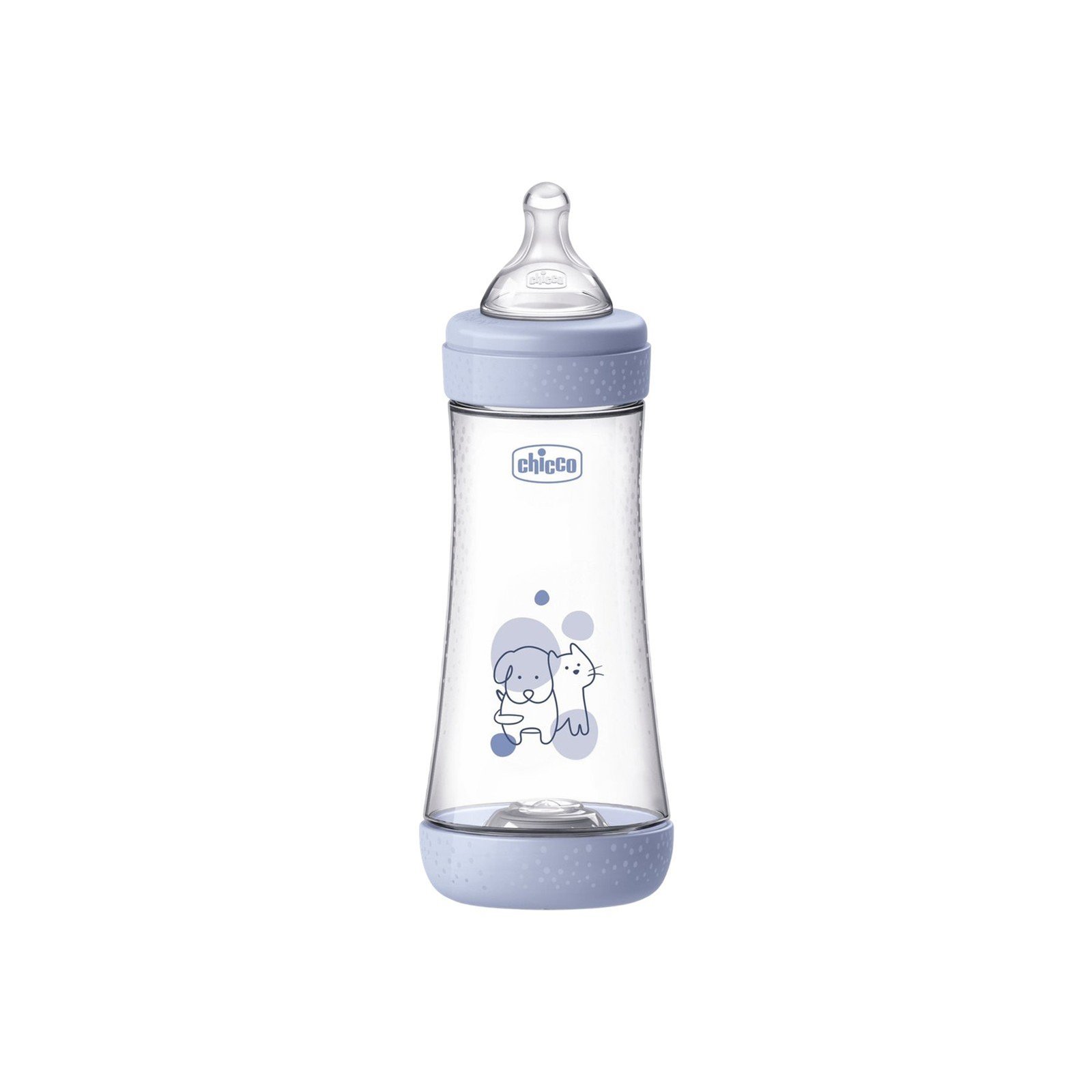 Chicco Perfect 5 Sistema Intui-Flow Biberón Bebé de Plástico Sin BPA Flujo Rápido 4m+ Blue 300ml