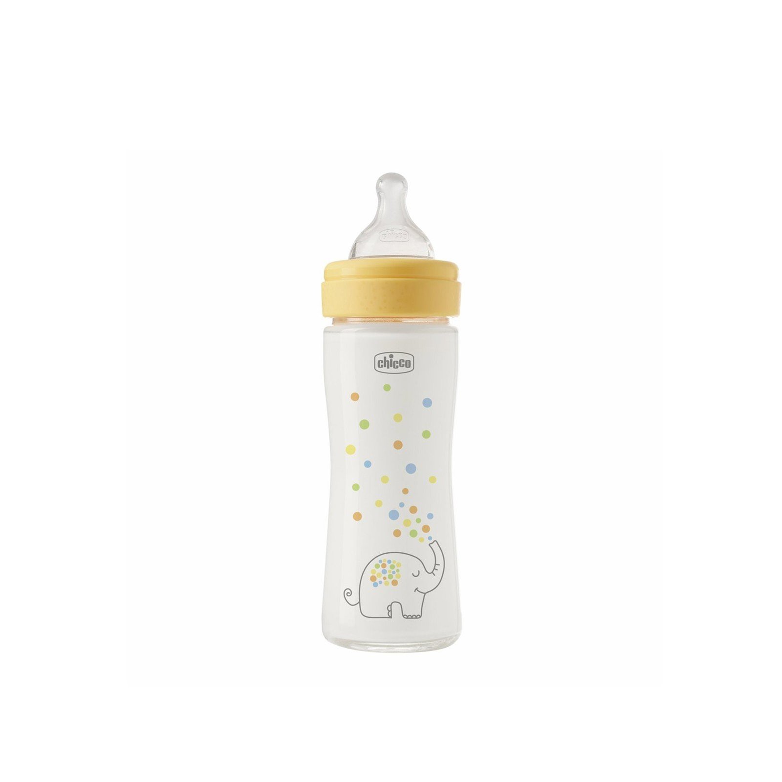 Chicco Perfect Easy Mamadeira de Vidro Fluxo Lento 0m+ Amarela 240ml