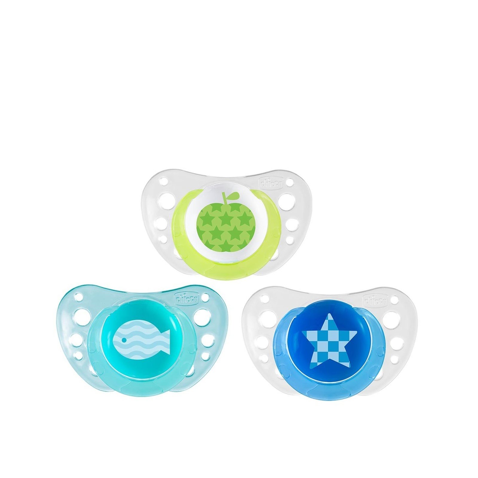 Chicco Physio Air Pacifier 6-16m Blue/Green x2