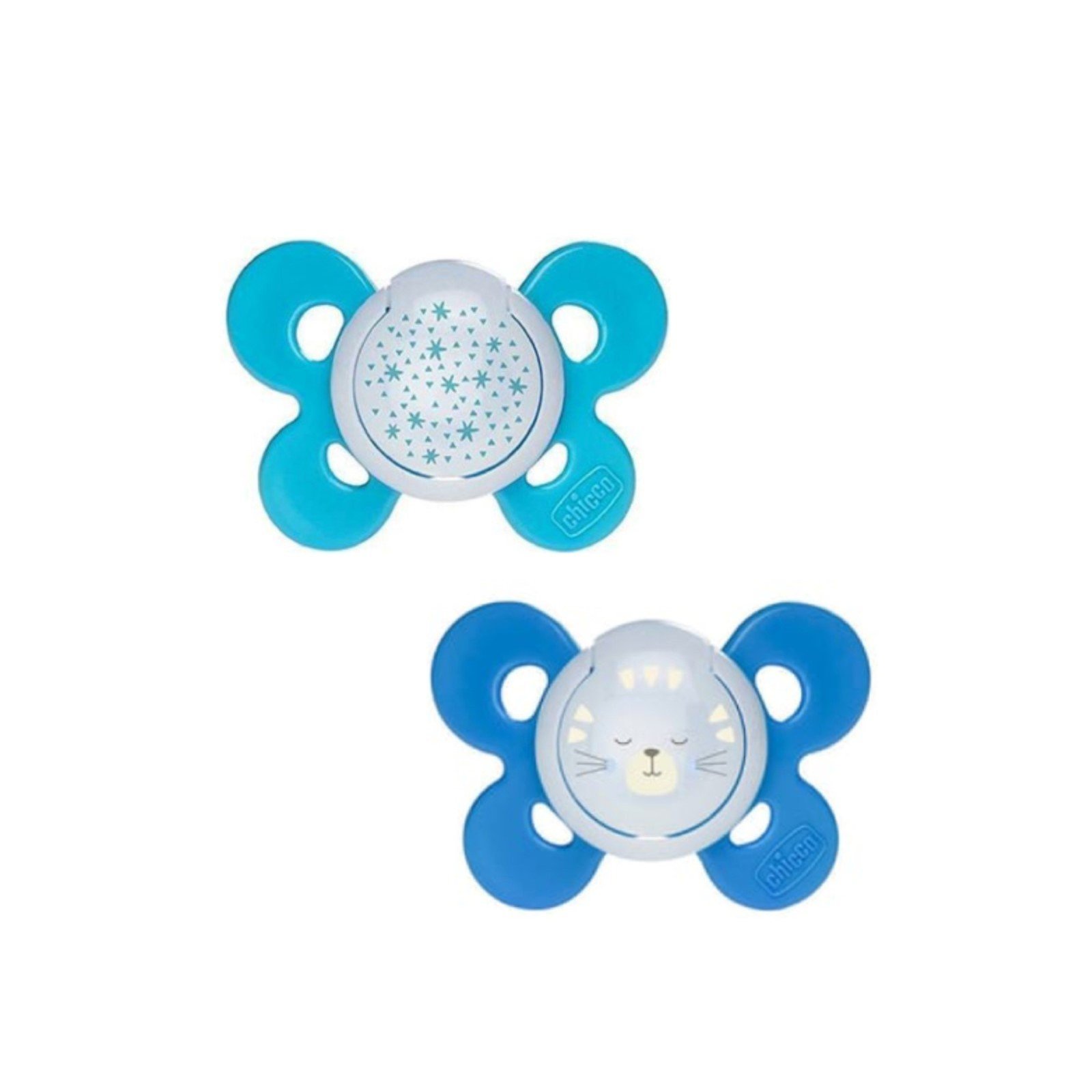 Chicco Physio Comfort Glow in the Dark Pacifier 16-36m Blue x2