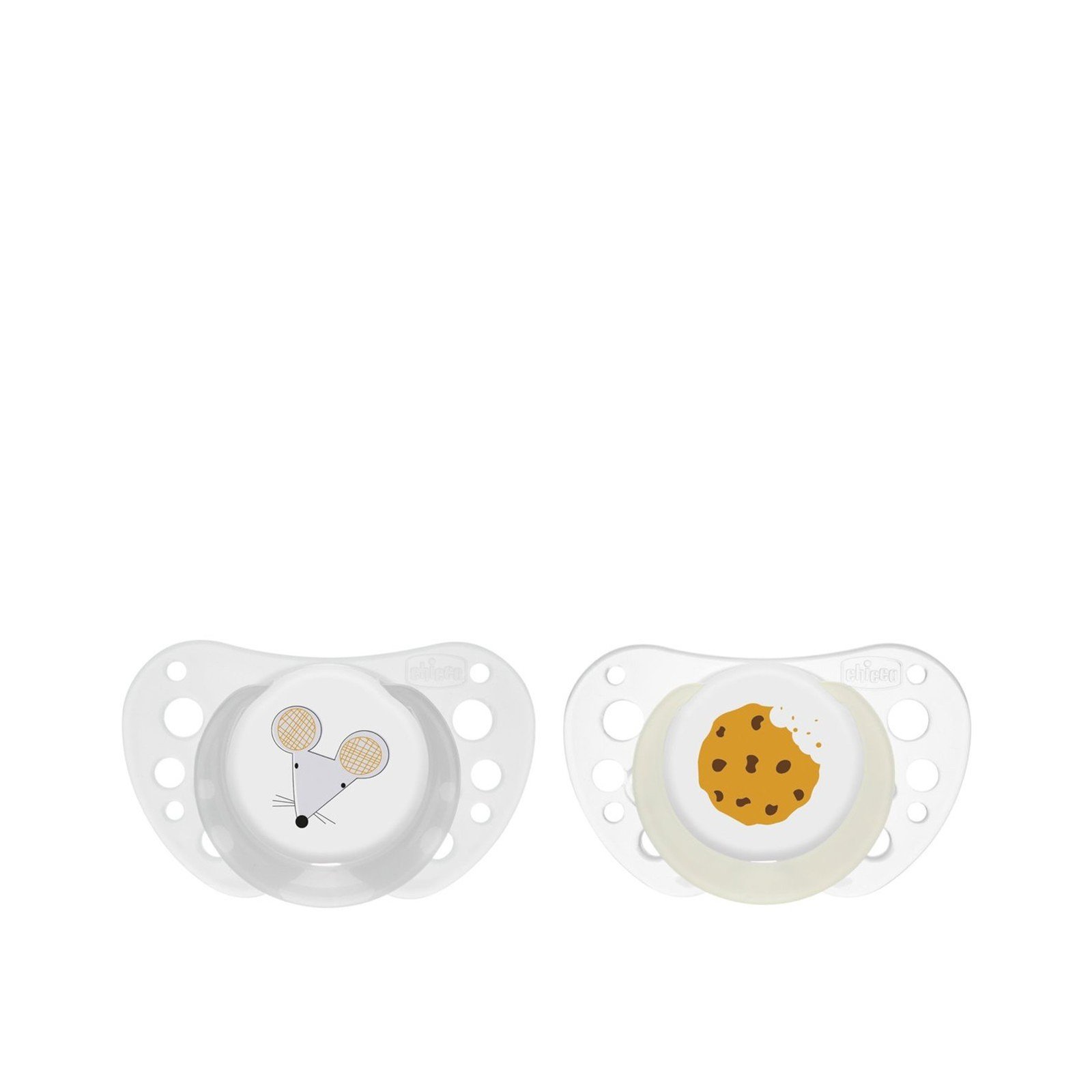 Chicco PhysioForma Air Silicone Pacifier 16-36m White/Transparent x2