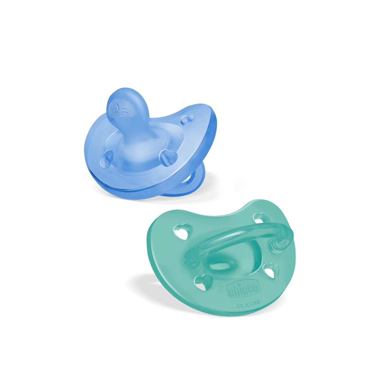 Chicco PhysioForma Soft Silicone Pacifier 6-16m Green/Blue x2